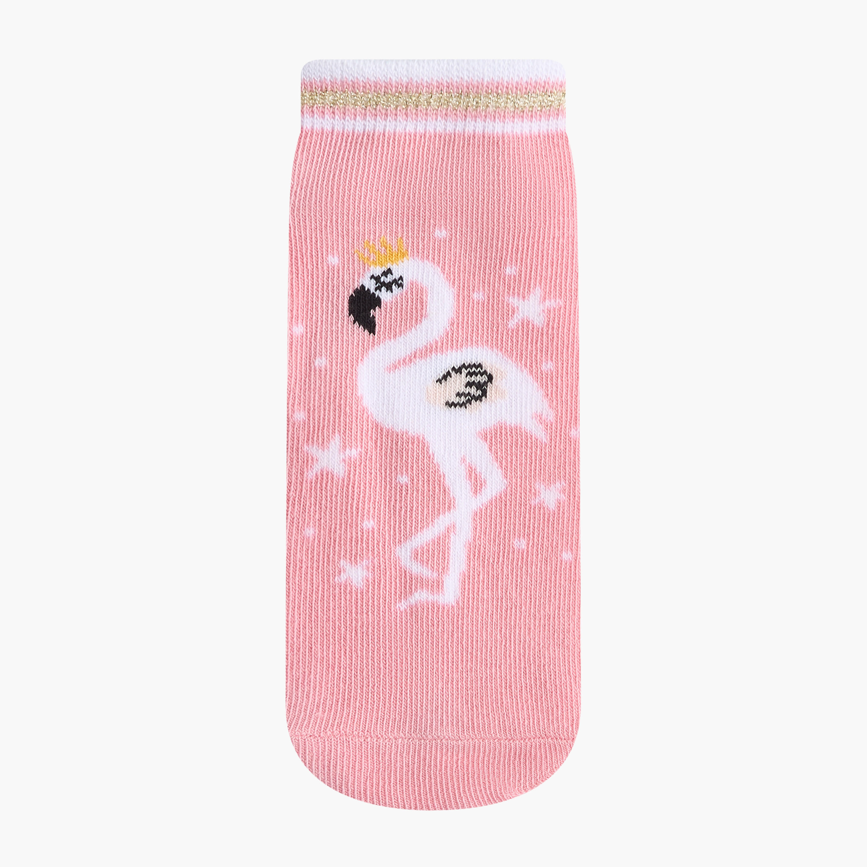 Little Missy Printed Non-Terry Ankle Length Socks - Set of 5-girls-accessories-socks-image-2