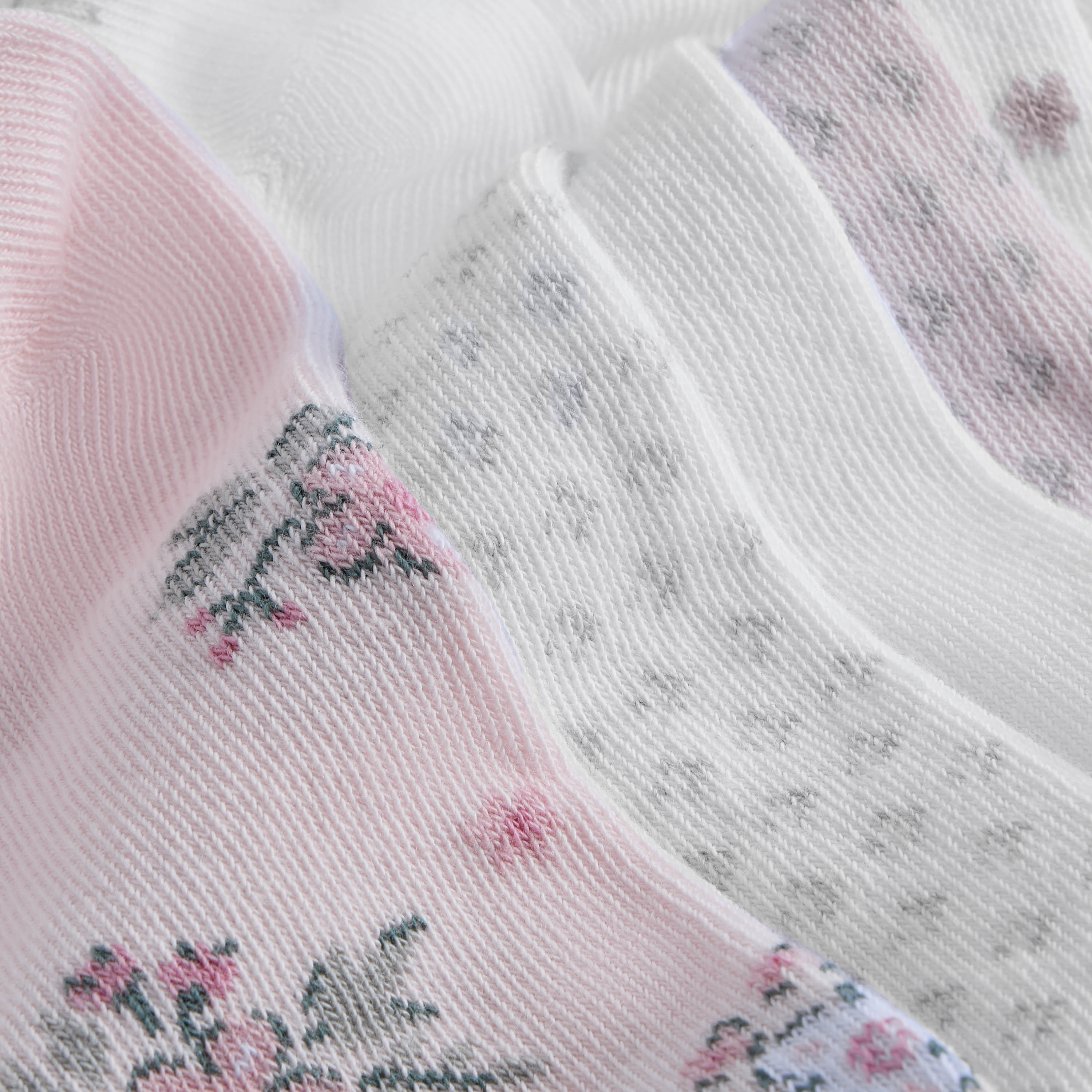 Celeste Floral Print Ankle Length Socks - Set of 5-women-socksandstockings-image-4