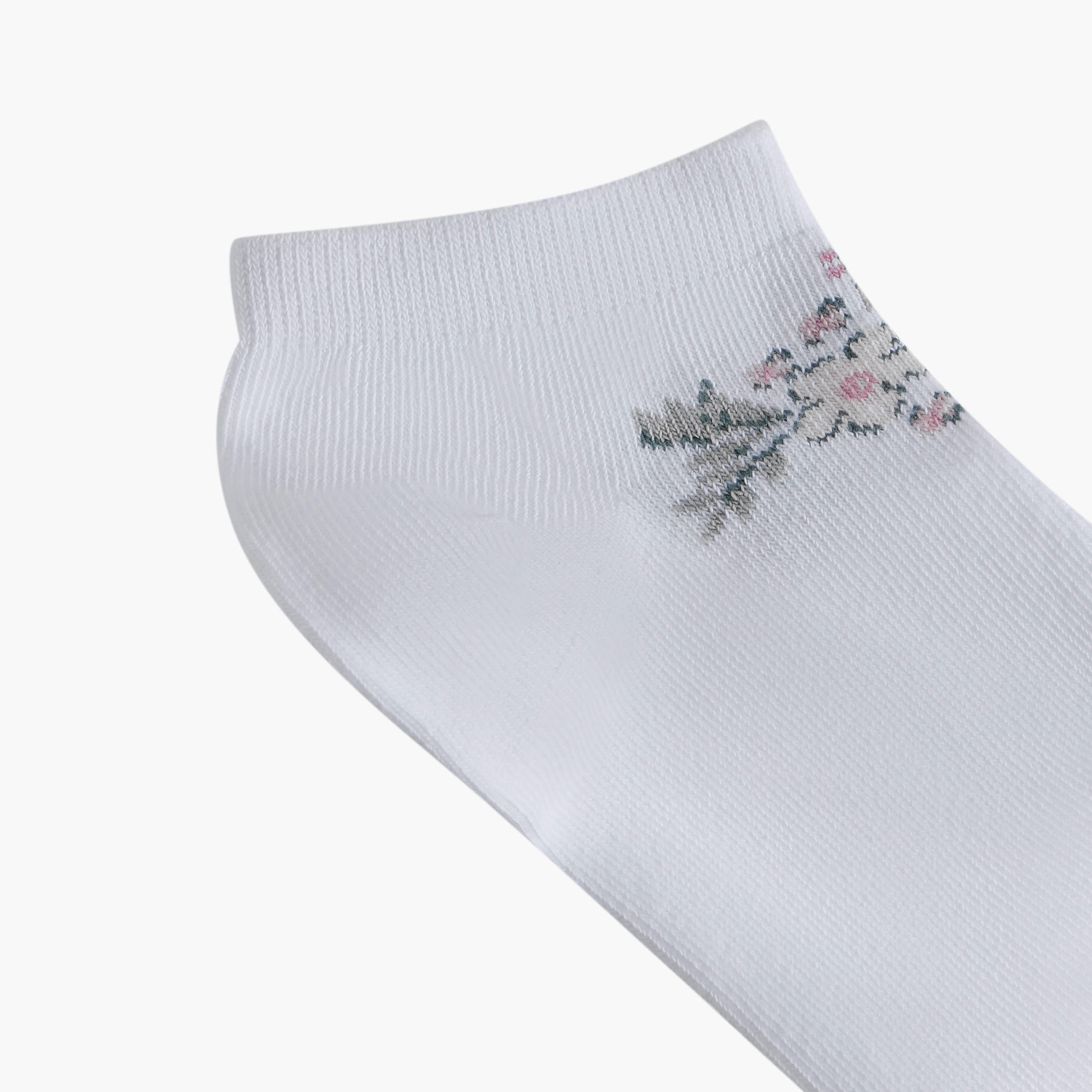 Celeste Floral Print Ankle Length Socks - Set of 5-women-socksandstockings-image-5