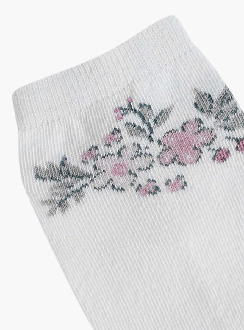 Celeste Floral Print Ankle Length Socks - Set of 5-women-socksandstockings-image-6
