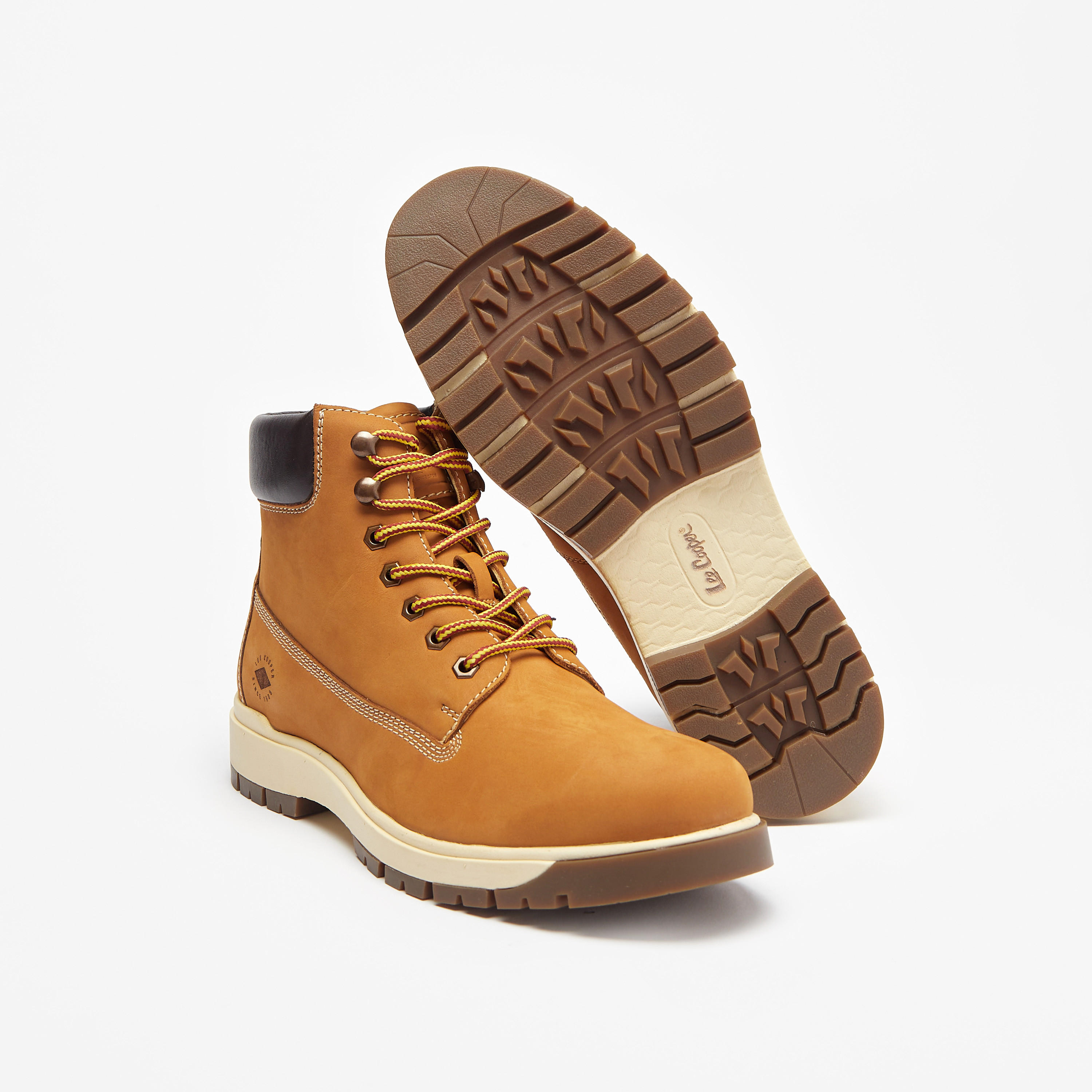 Lee Cooper Men's Leather Solid Chukka Boots with Lace-Up Closure-men-shoes-boots-image-4