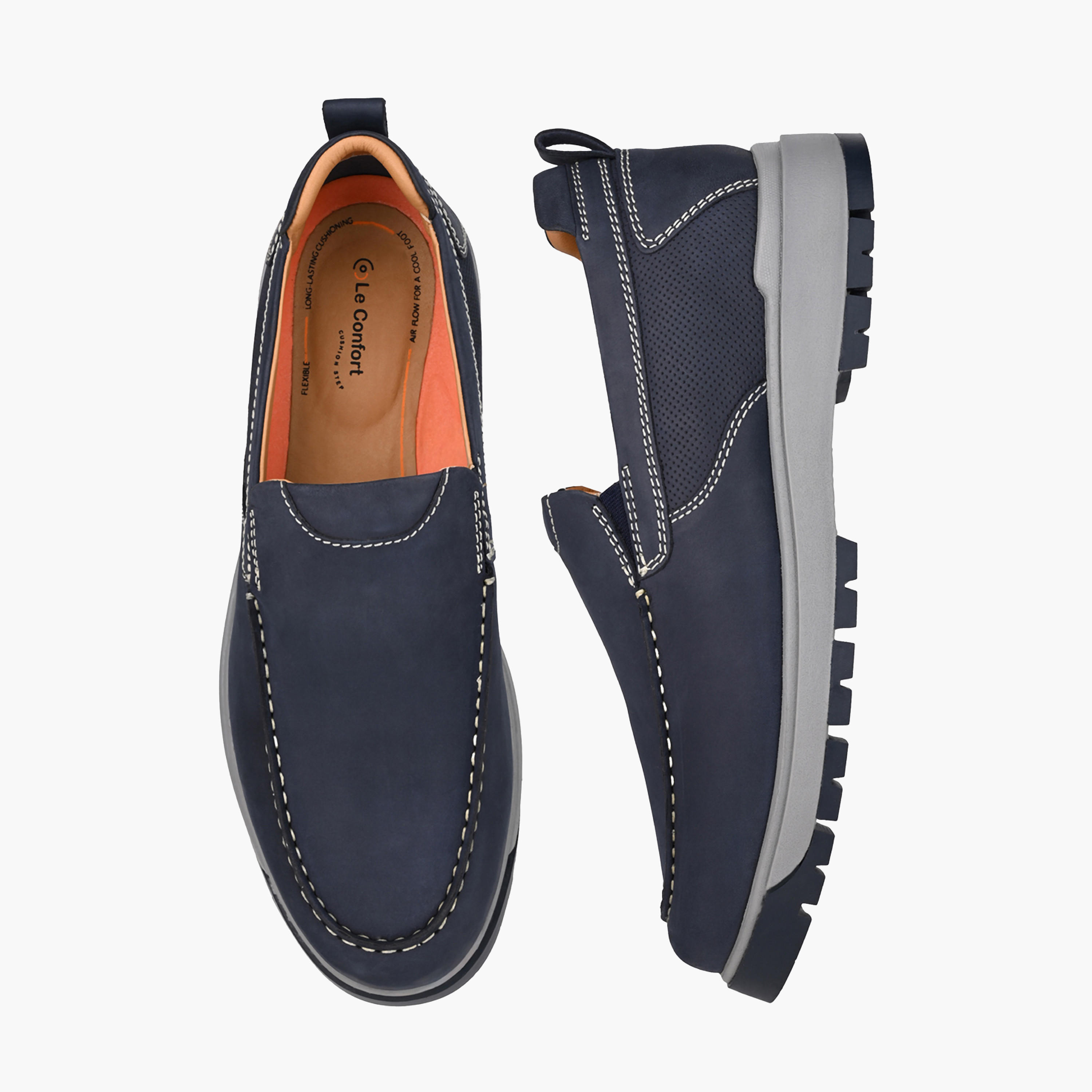 Le Confort Men Genuine Leather Panelled Loafers-men-shoes-loafersandmoccasins-image-1