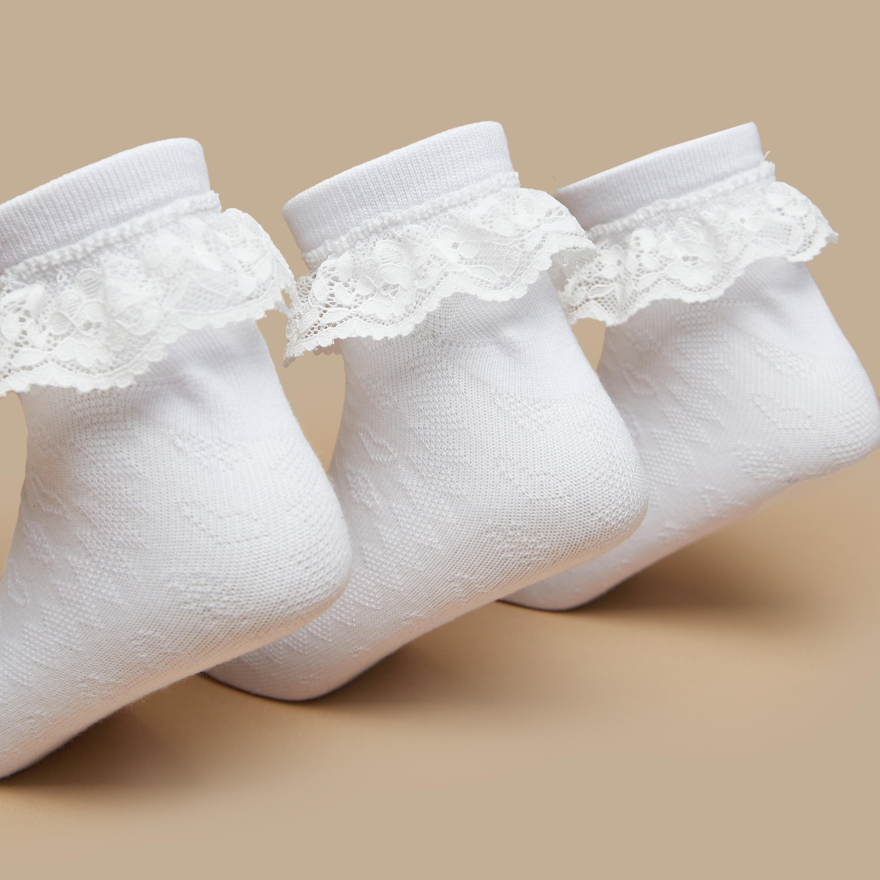 Lace Detail Crew Length Socks - Set of 3-girls-accessories-socks-image-2