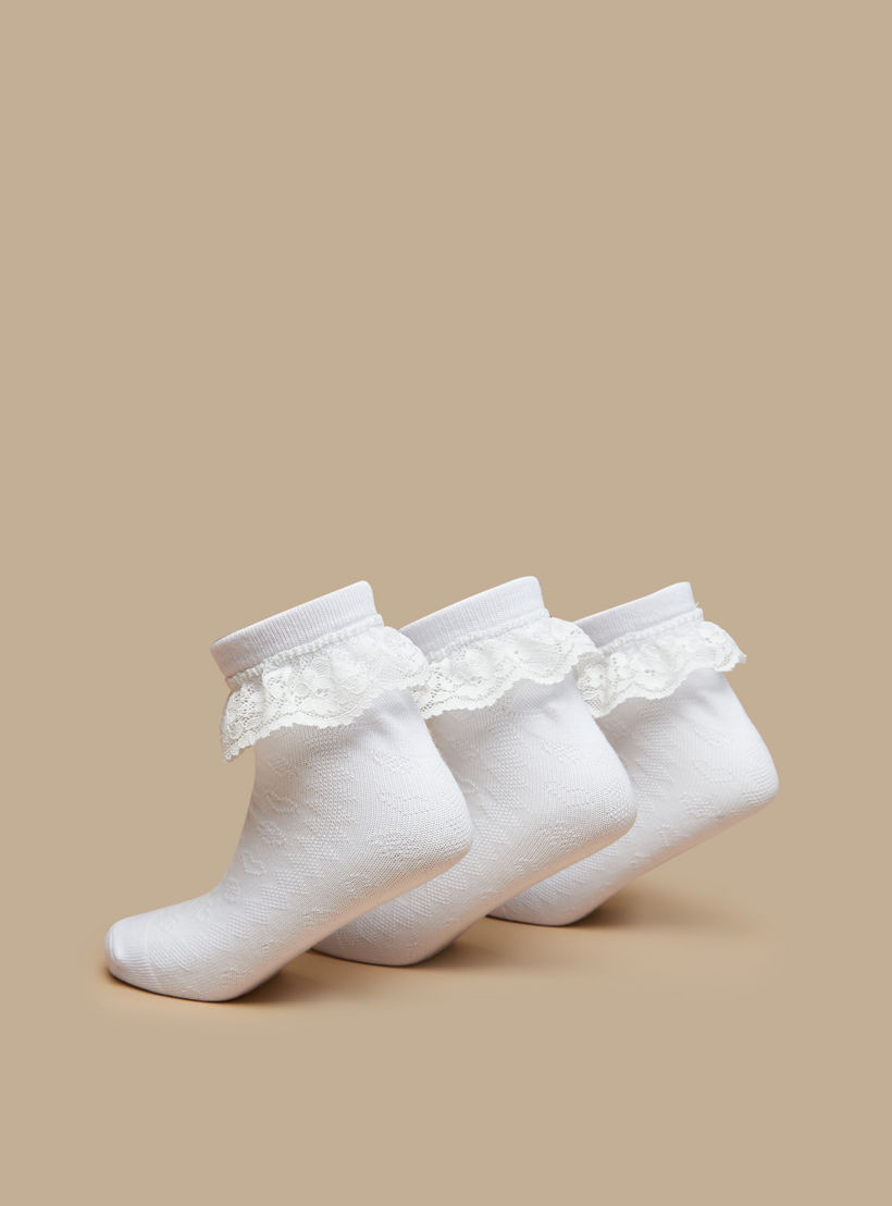 Lace Detail Crew Length Socks - Set of 3-girls-accessories-socks-image-3