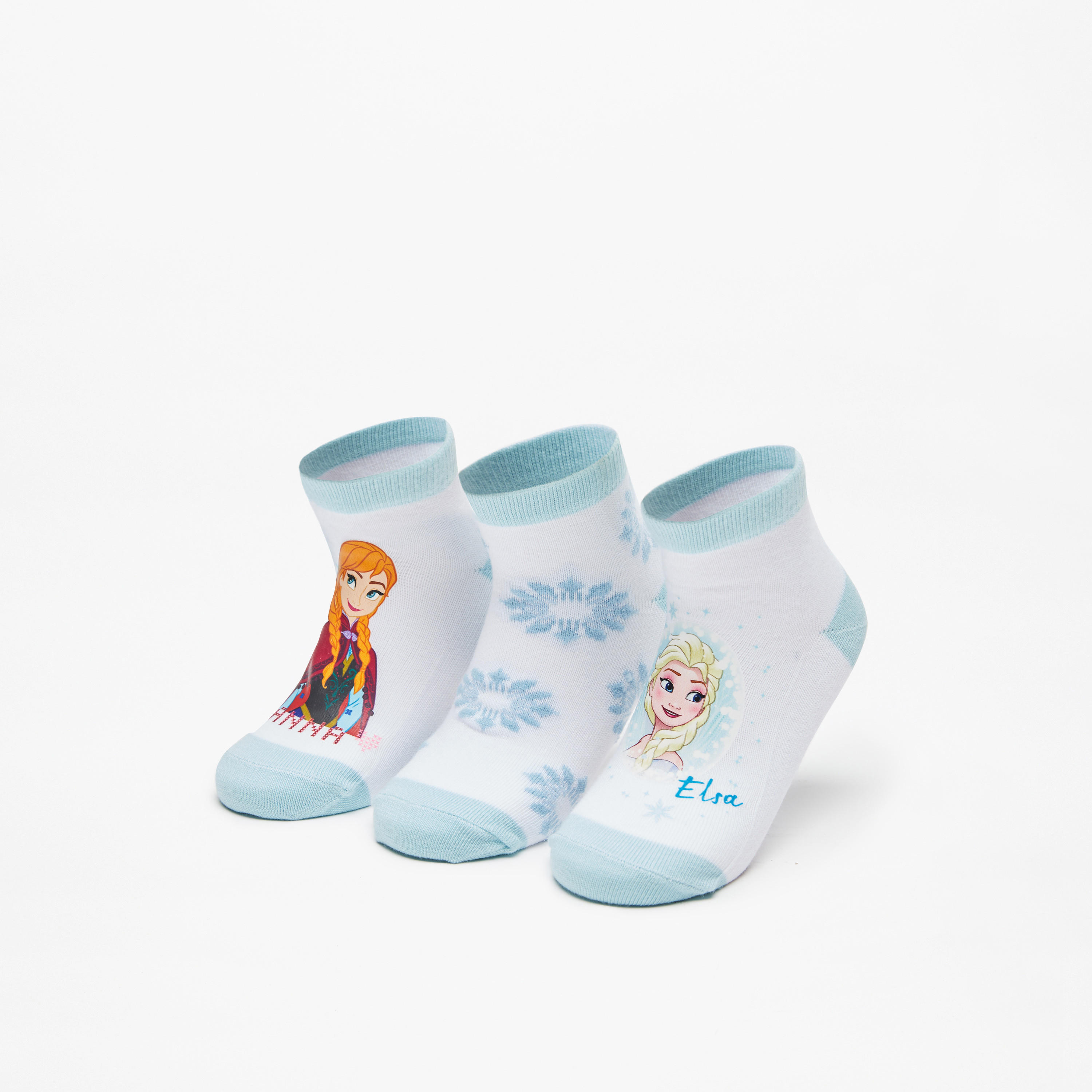 Disney Frozen Print Ankle Length Socks - Set of 3-girls-accessories-socks-image-2