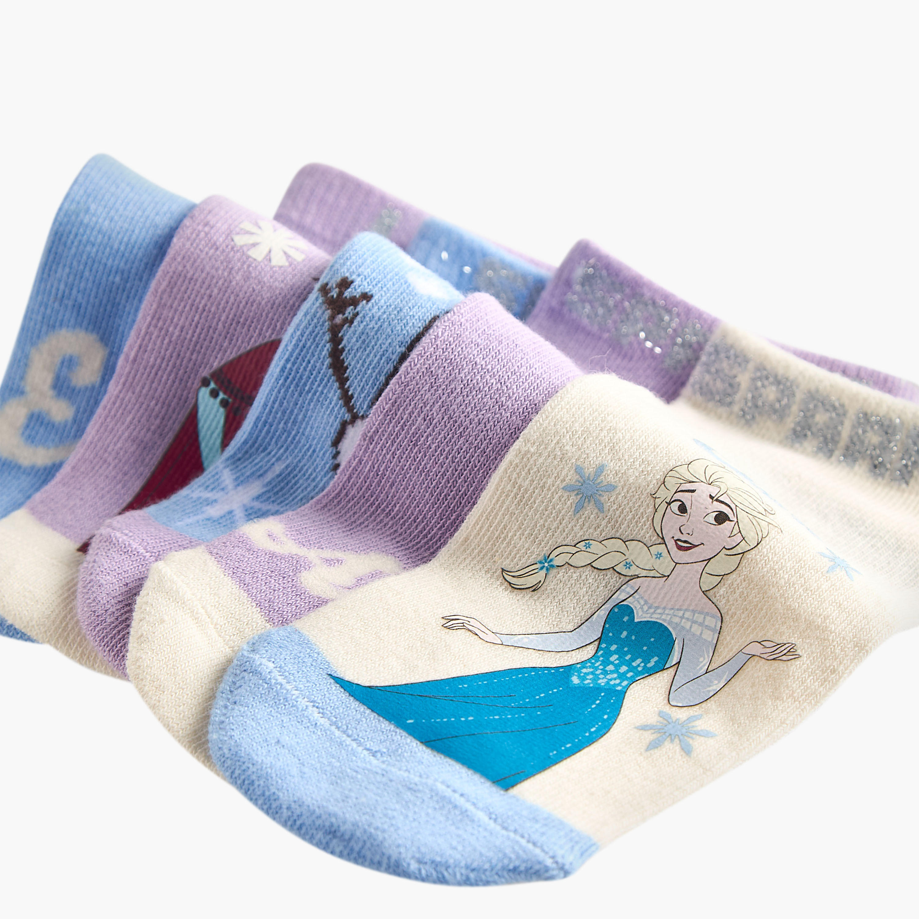 Pack of 5 Disney Girls Socks Ankle Length Frozen Print-girls-accessories-socks-image-3