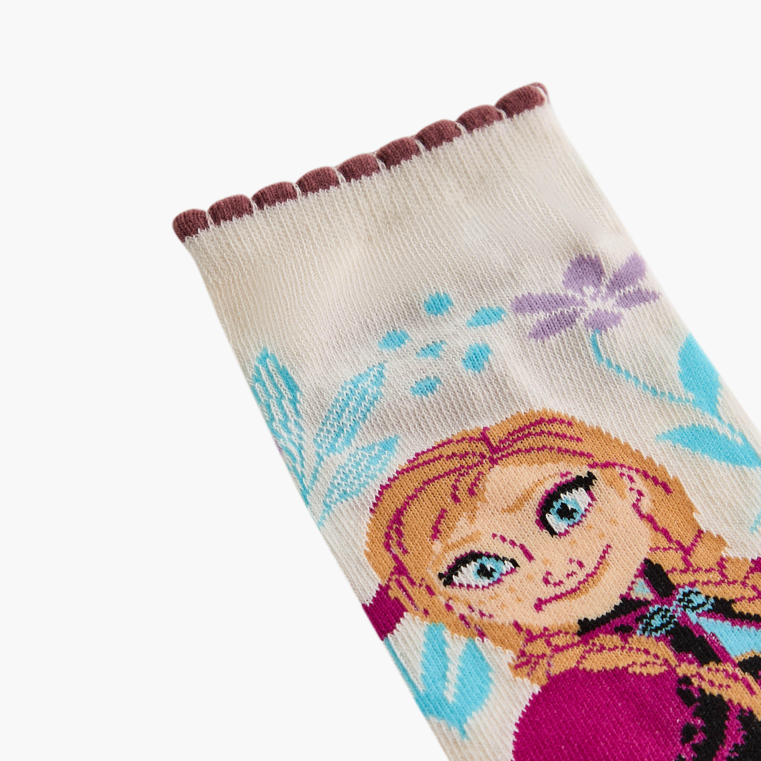 Disney Frozen Print Non Terry Ankle Length Socks - Set of 5-girls-accessories-socks-image-5