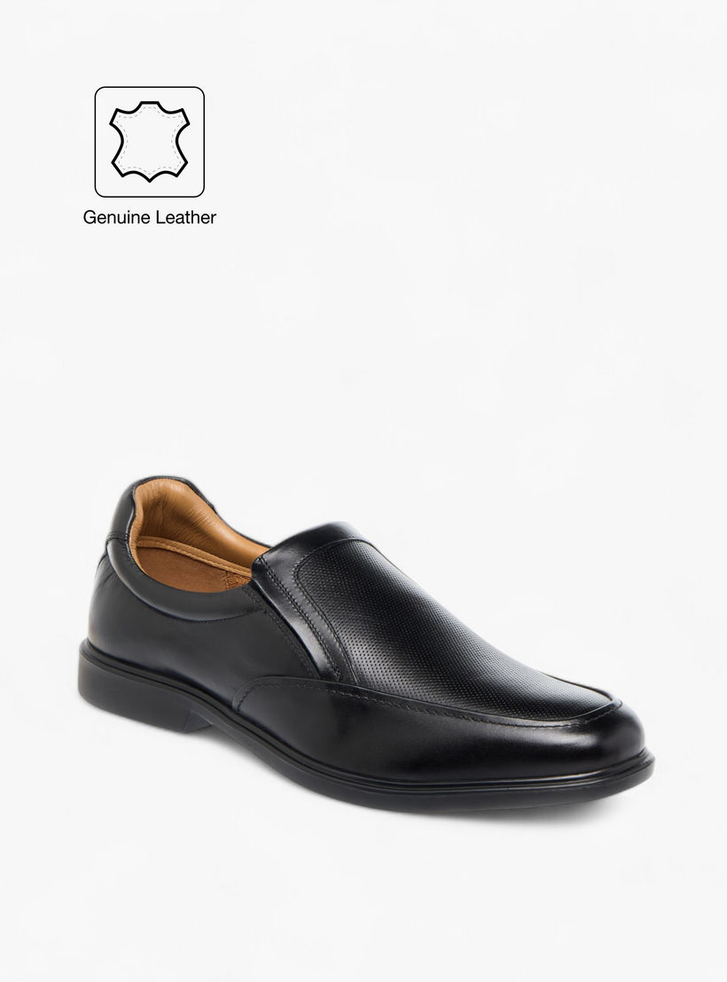 Duchini Men's Leather Textured Slip-On Loafers-men-shoes-formalshoes-image-2