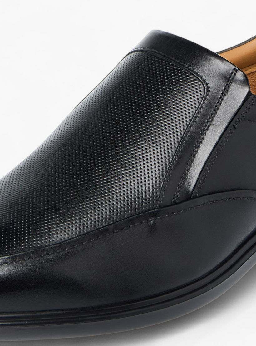 Duchini Men's Leather Textured Slip-On Loafers-men-shoes-formalshoes-image-4