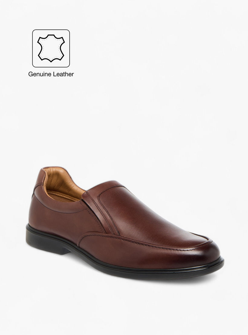 Duchini Men's Leather Textured Slip-On Loafers-men-shoes-formalshoes-image-2