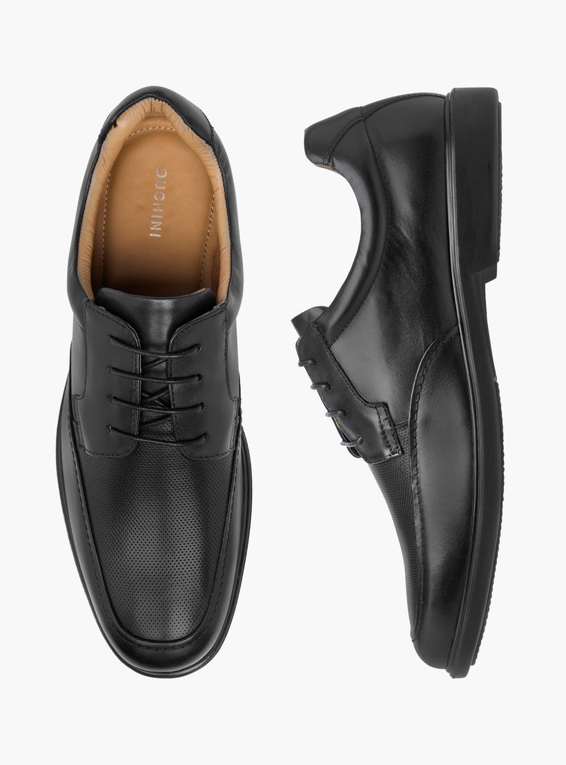 Duchini Men's Leather Textured Lace-Up Derby Shoes-men-shoes-formalshoes-image-1