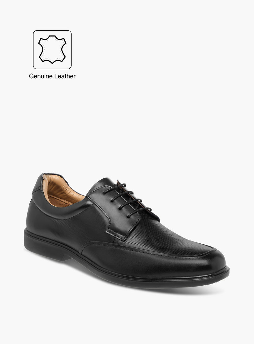 Duchini Men's Leather Textured Lace-Up Derby Shoes-men-shoes-formalshoes-image-2