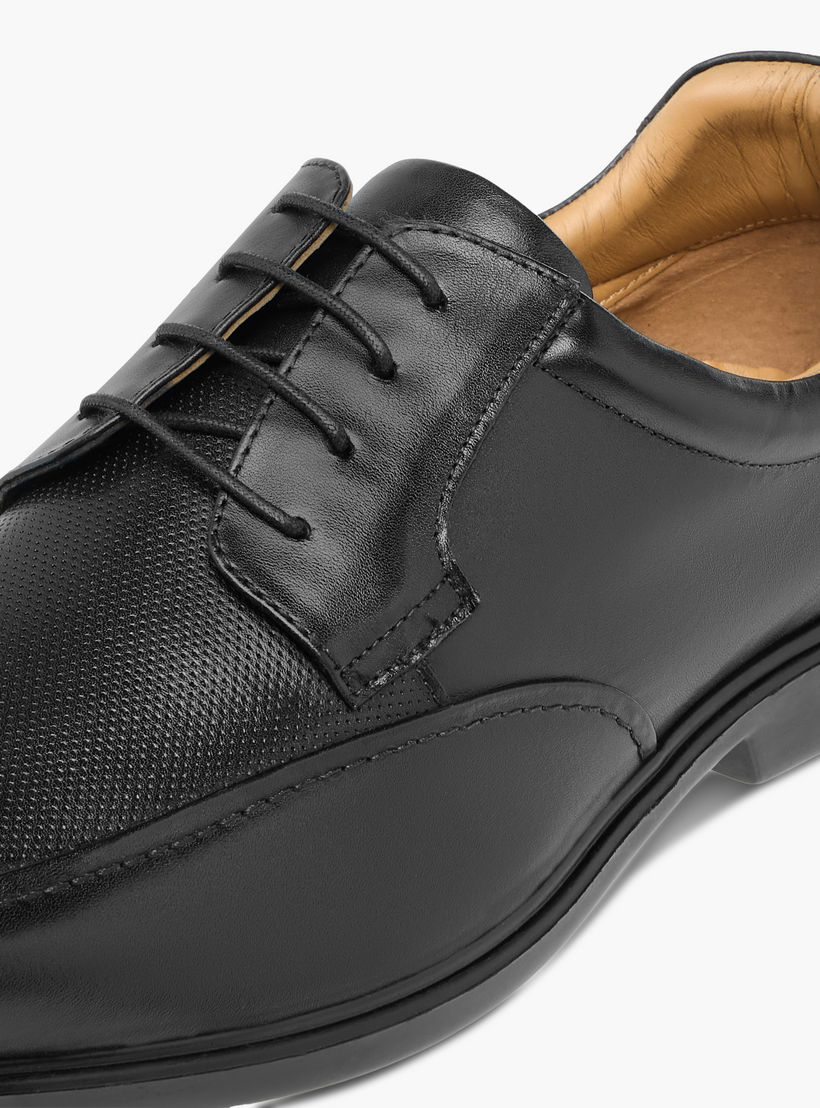 Duchini Men's Leather Textured Lace-Up Derby Shoes-men-shoes-formalshoes-image-4