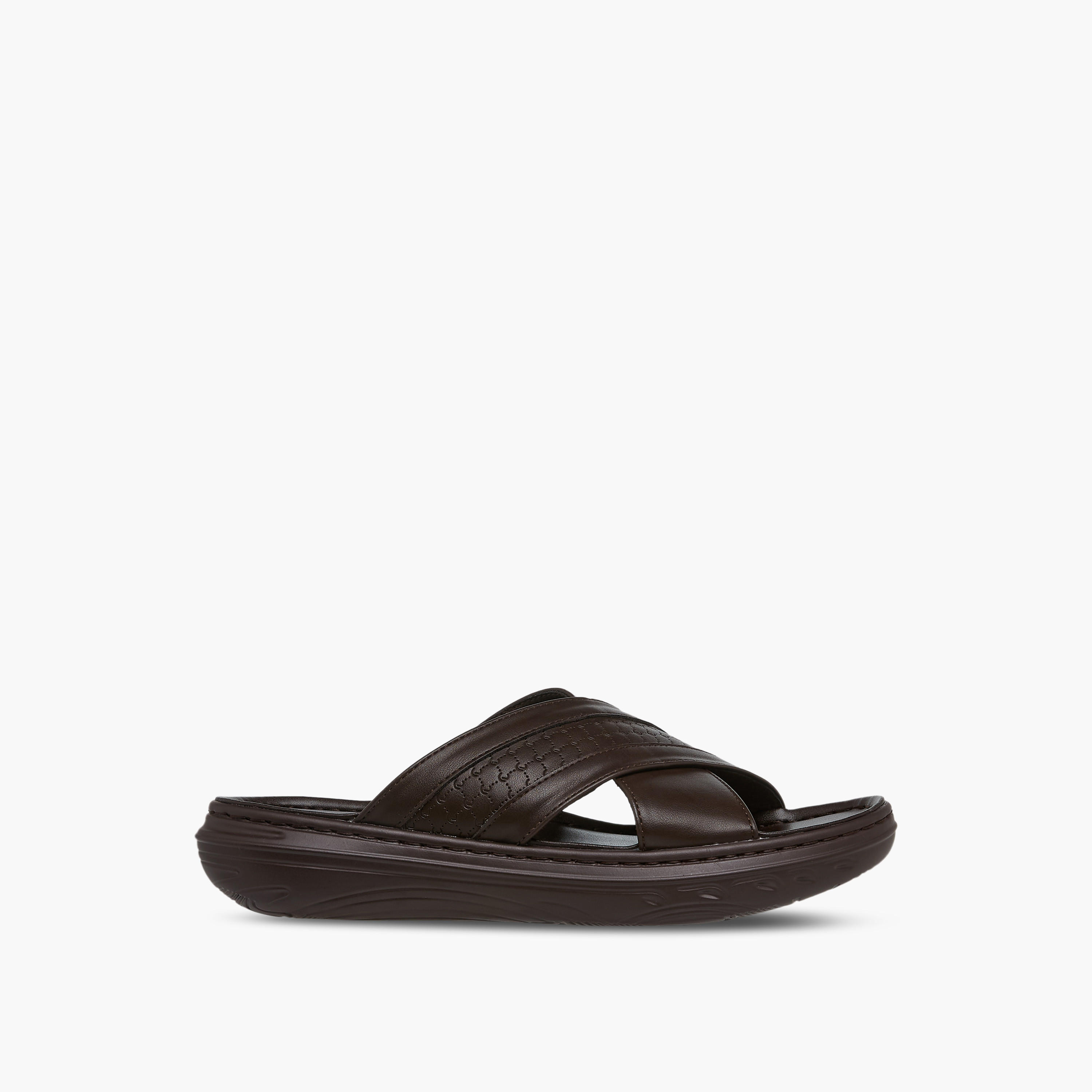 Le Confort Logo Embossed Cross Strap Slip-On Sandals-men-shoes-sandals-image-3