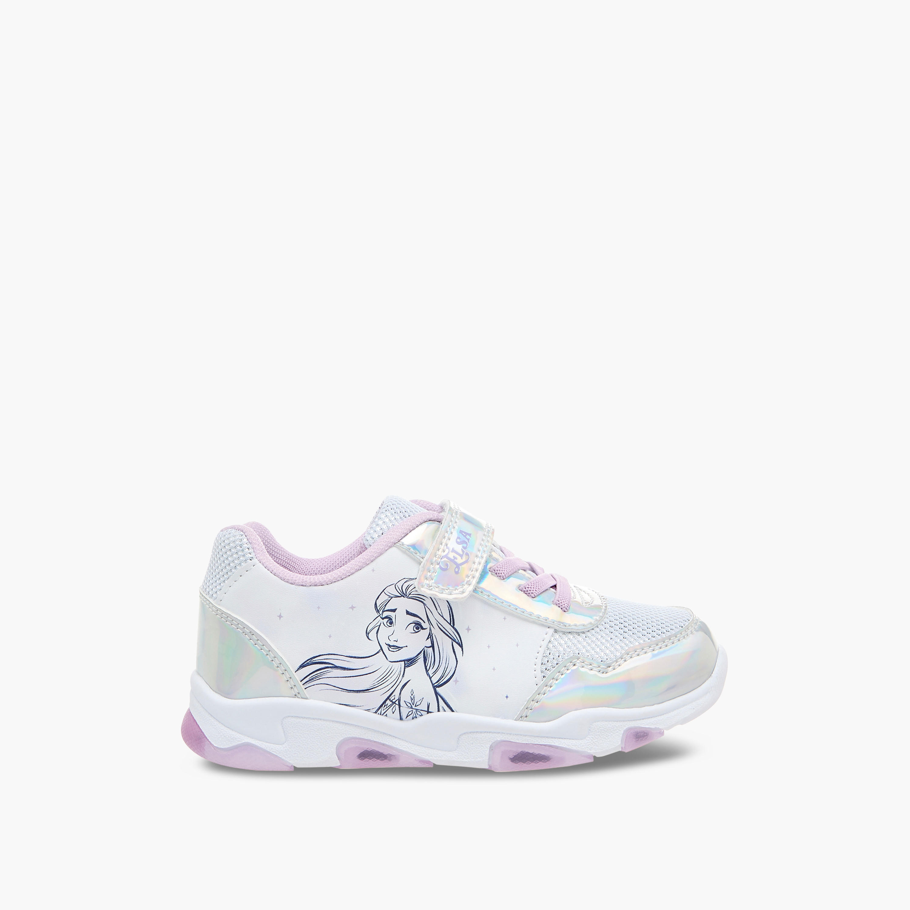 Disney Frozen Print Light-Up Sneakers with Hook and Loop Closure-girls-shoes-sneakers-image-3