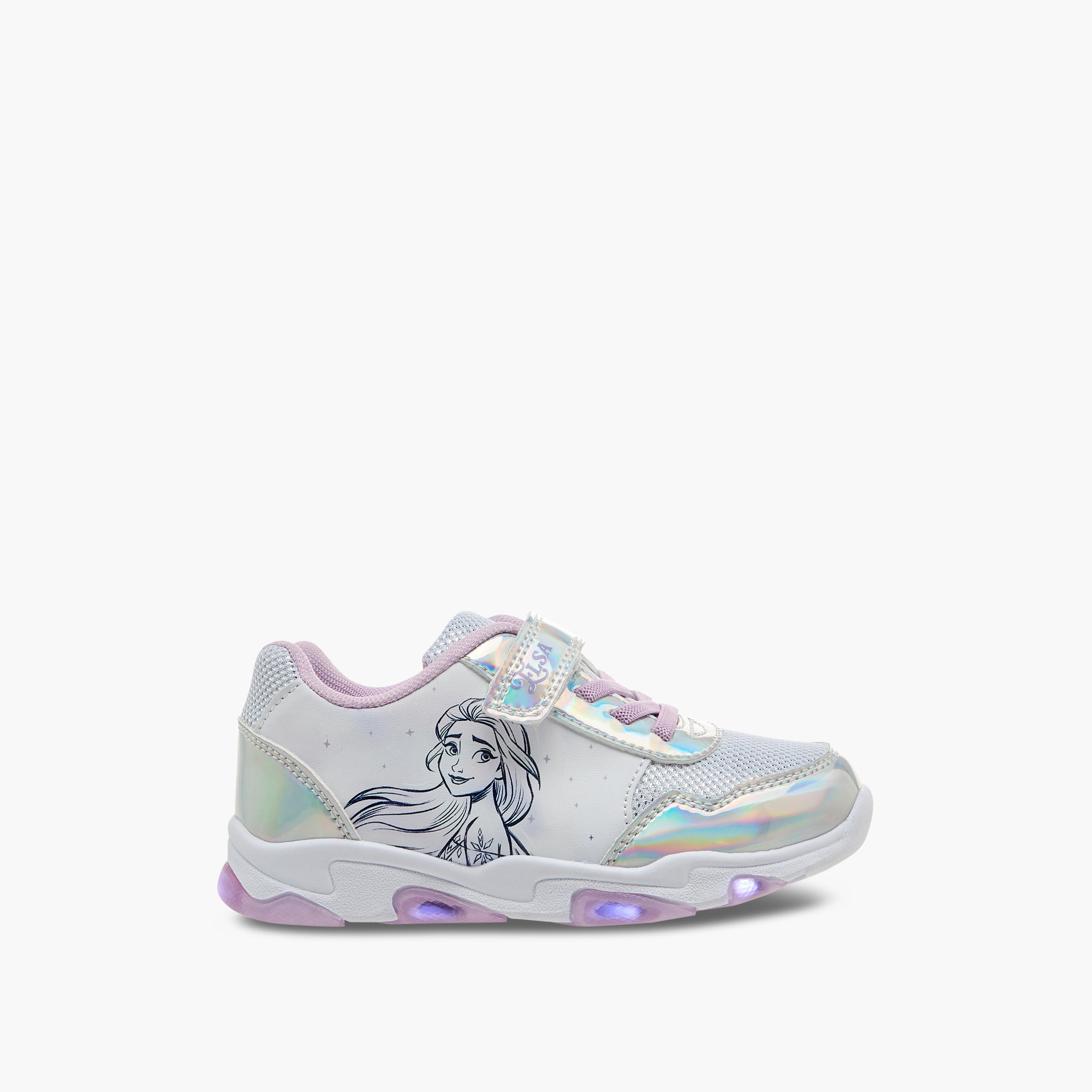 Disney Frozen Print Light-Up Sneakers with Hook and Loop Closure-girls-shoes-sneakers-image-6