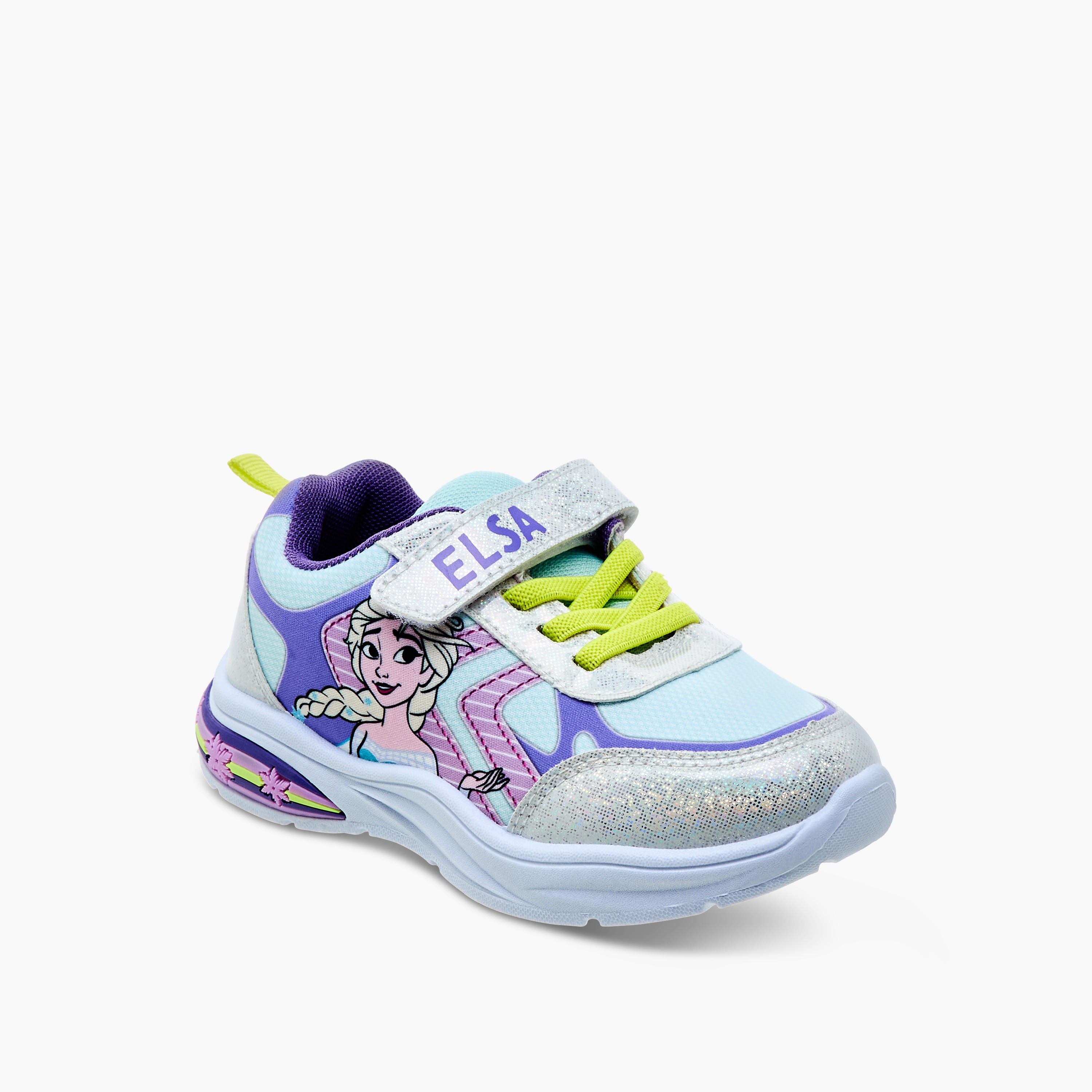 Disney Elsa Printed Light-Up Sneakers with Hook and Loop Closure-girls-shoes-sneakers-image-2