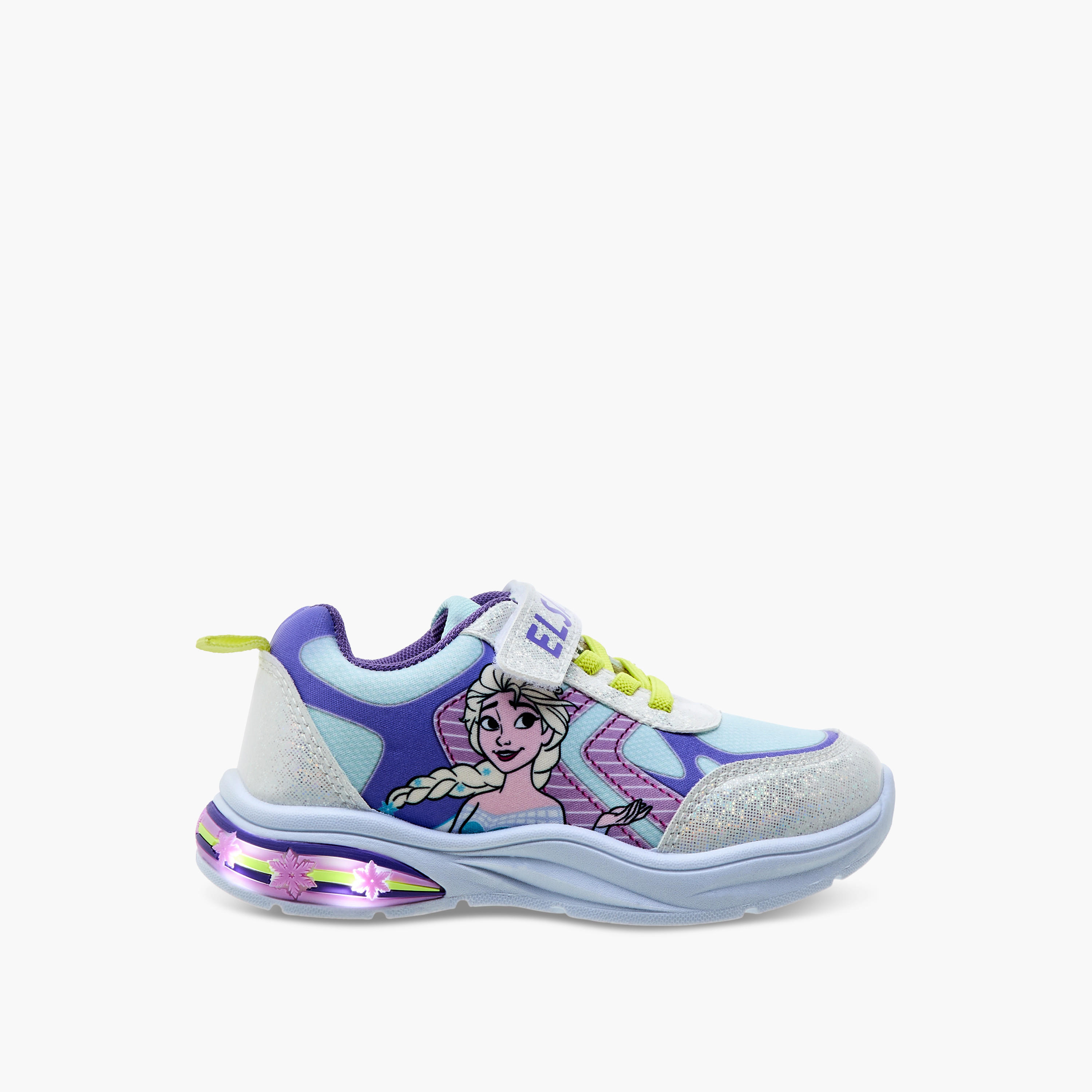 Disney Elsa Printed Light-Up Sneakers with Hook and Loop Closure-girls-shoes-sneakers-image-4