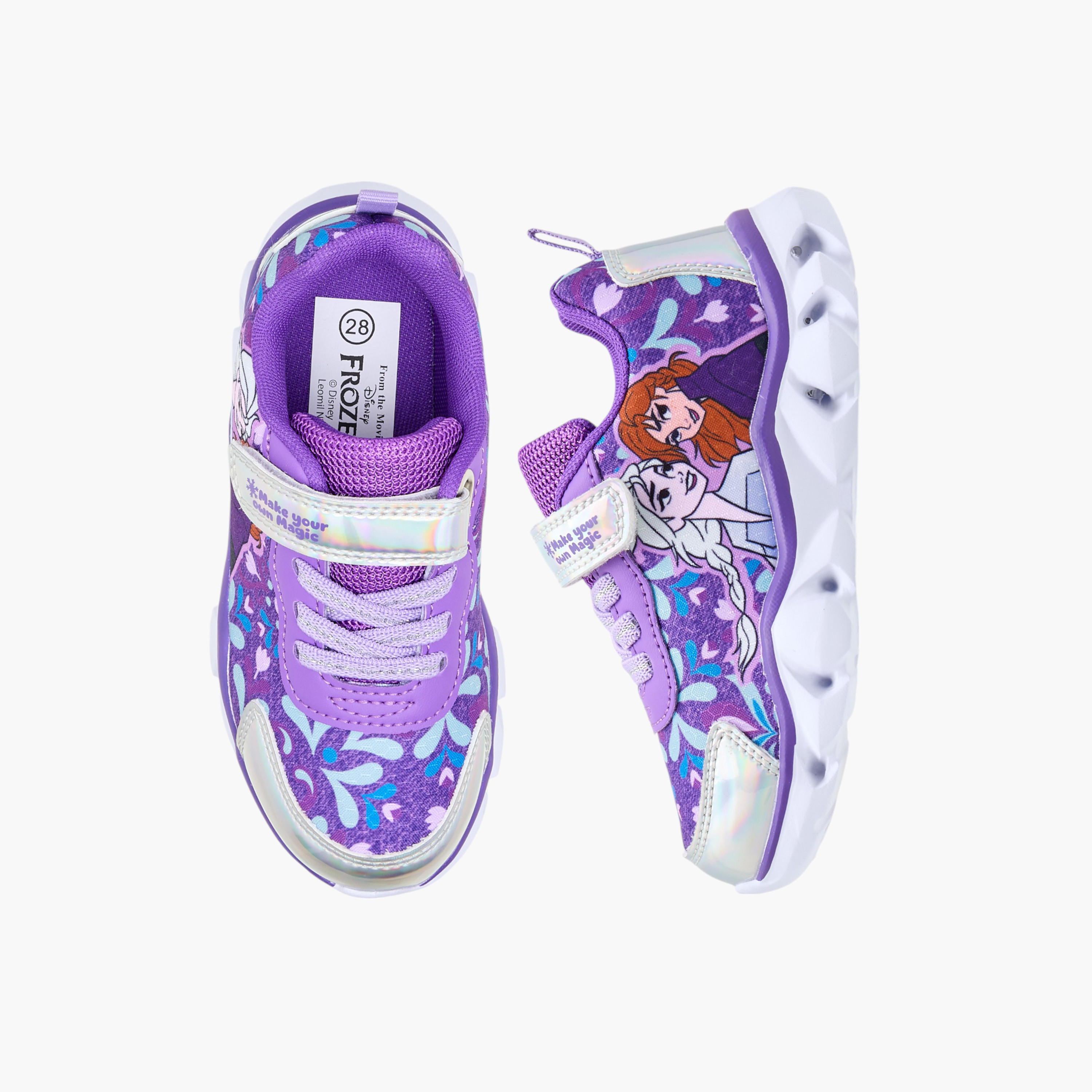 Disney Girls Frozen Hook & Loop Light-Up Ankle Sneakers-girls-shoes-sneakers-image-1