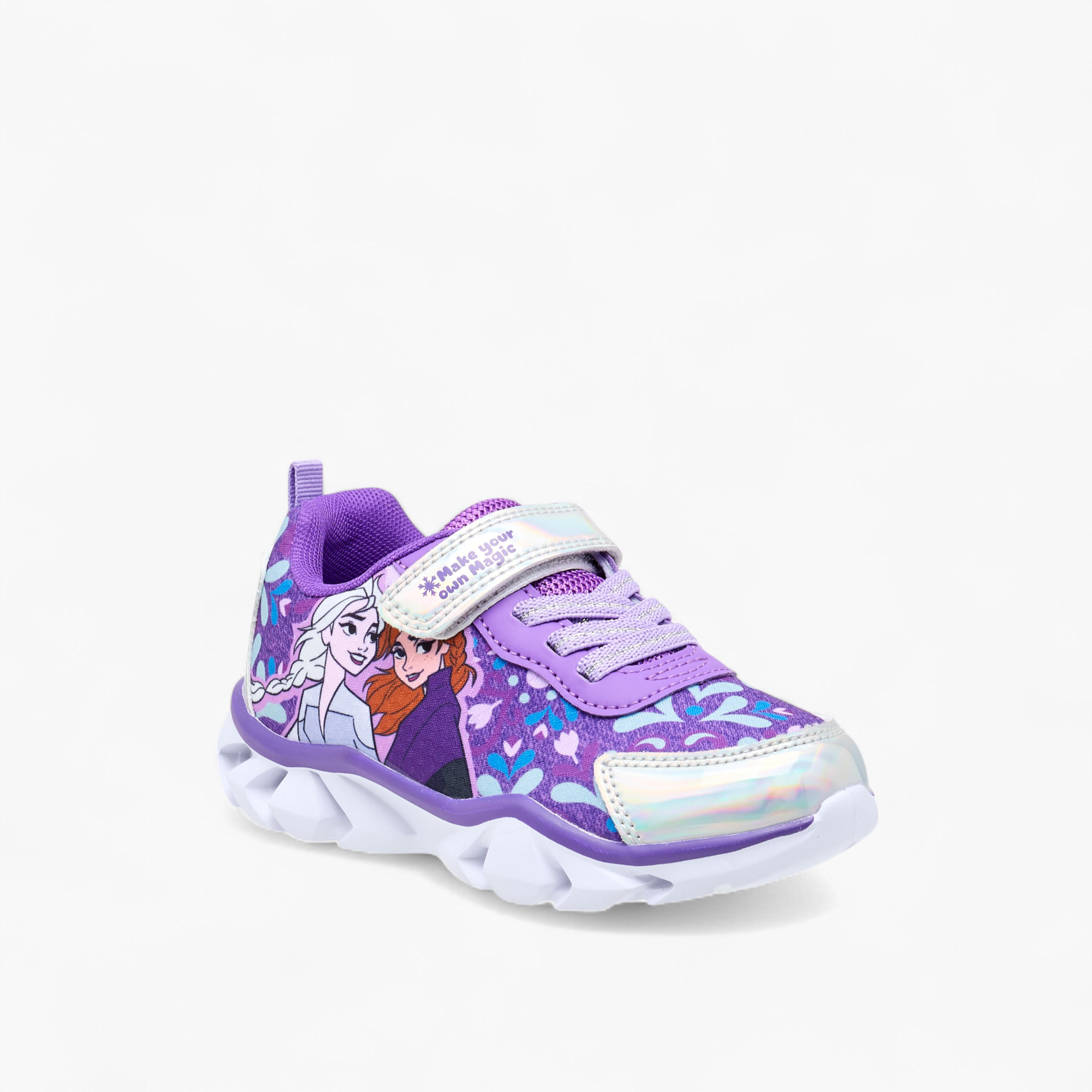 Disney Girls Frozen Hook & Loop Light-Up Ankle Sneakers-girls-shoes-sneakers-image-2