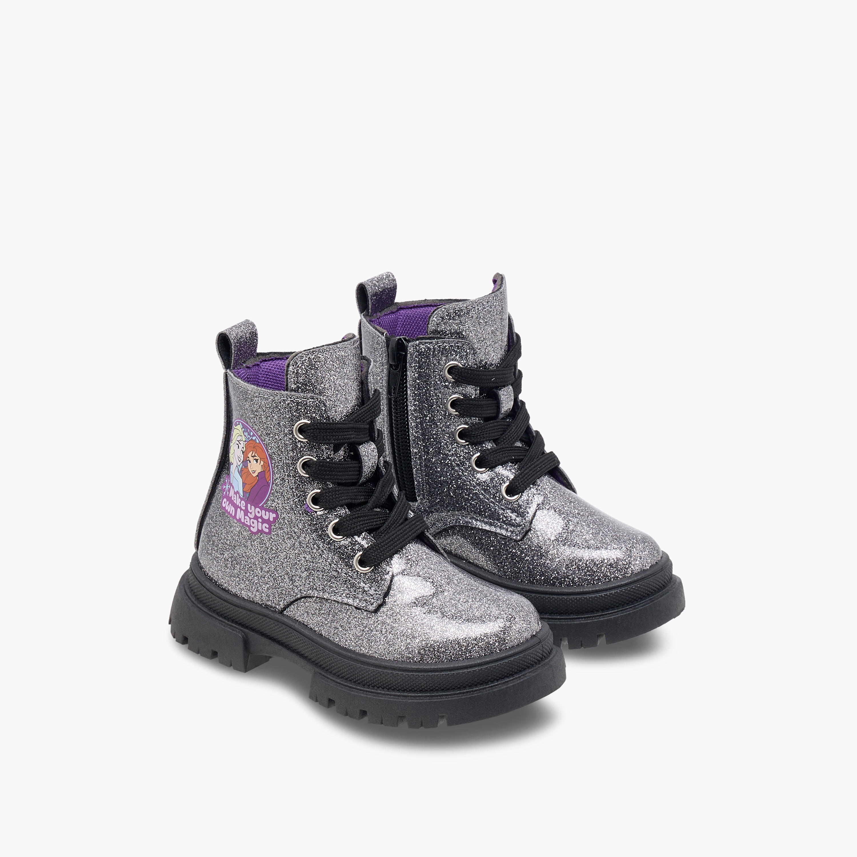 بوت بطول الكاحل بسحّاب إغلاق وطبعات فروزن من ديزني-girls-shoes-boots-image-6