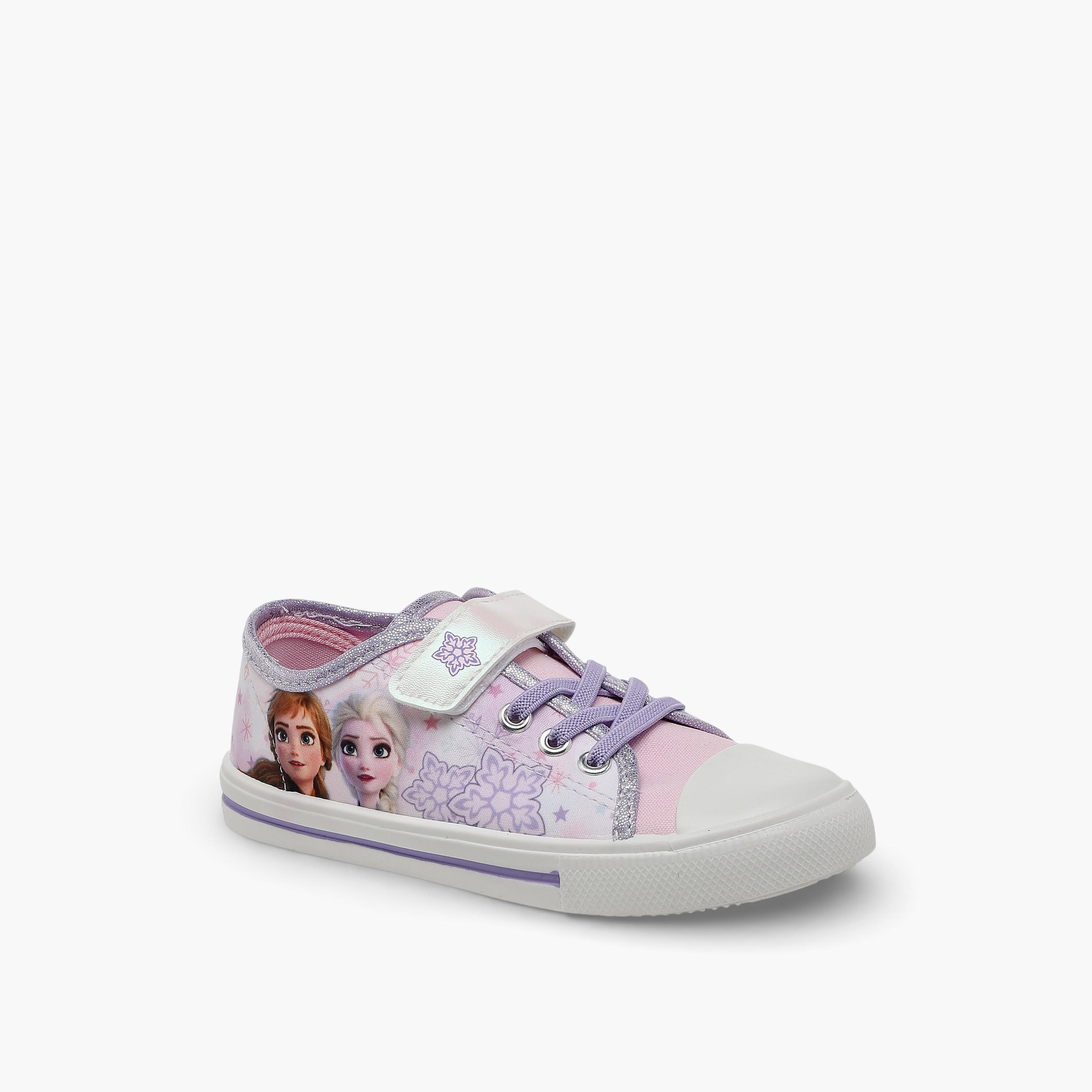 Girls Frozen Print Hook & Loop Ankle Sneakers-girls-shoes-sneakers-image-2