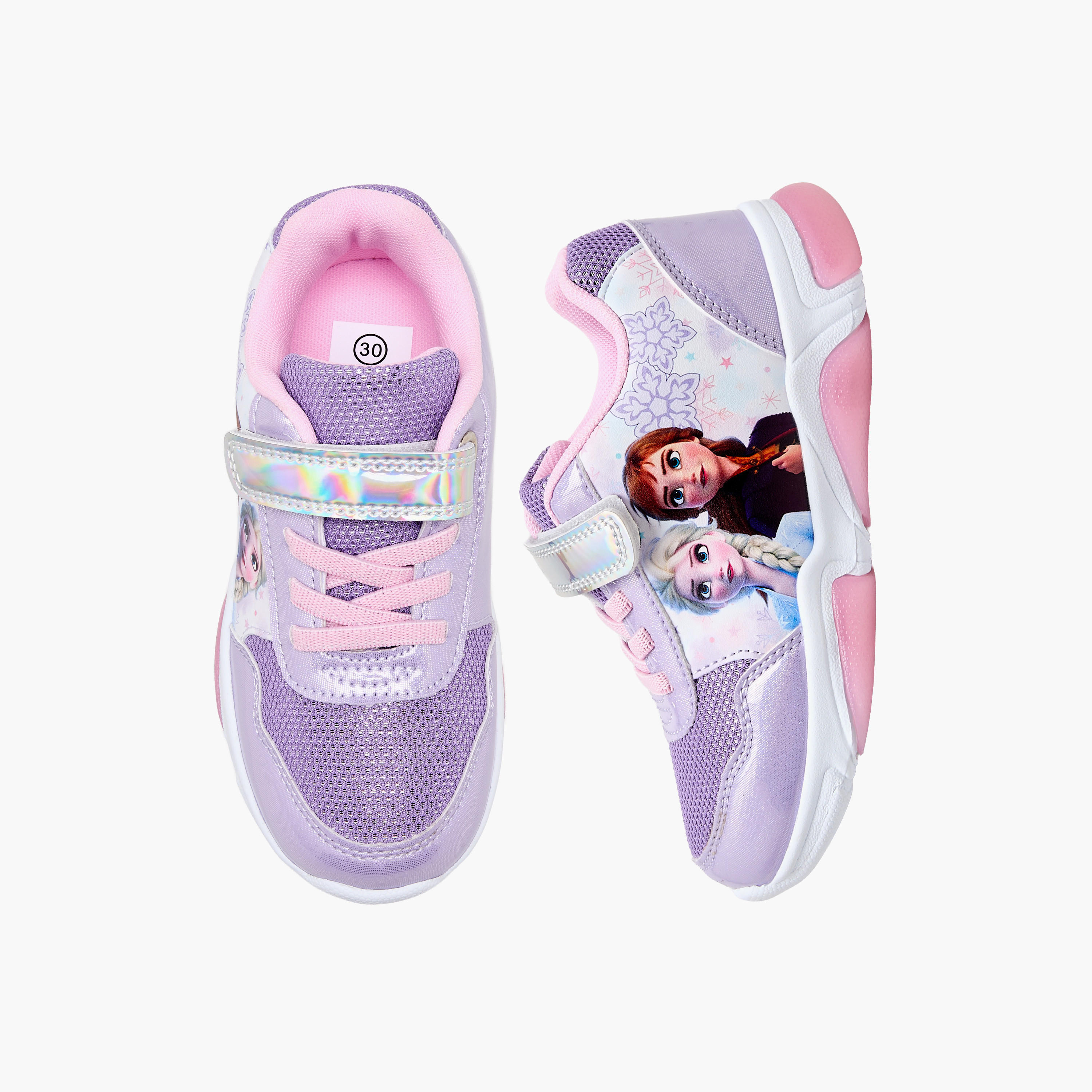 Disney Girls Frozen Print Light-Up Ankle Sneakers-girls-shoes-sneakers-image-1