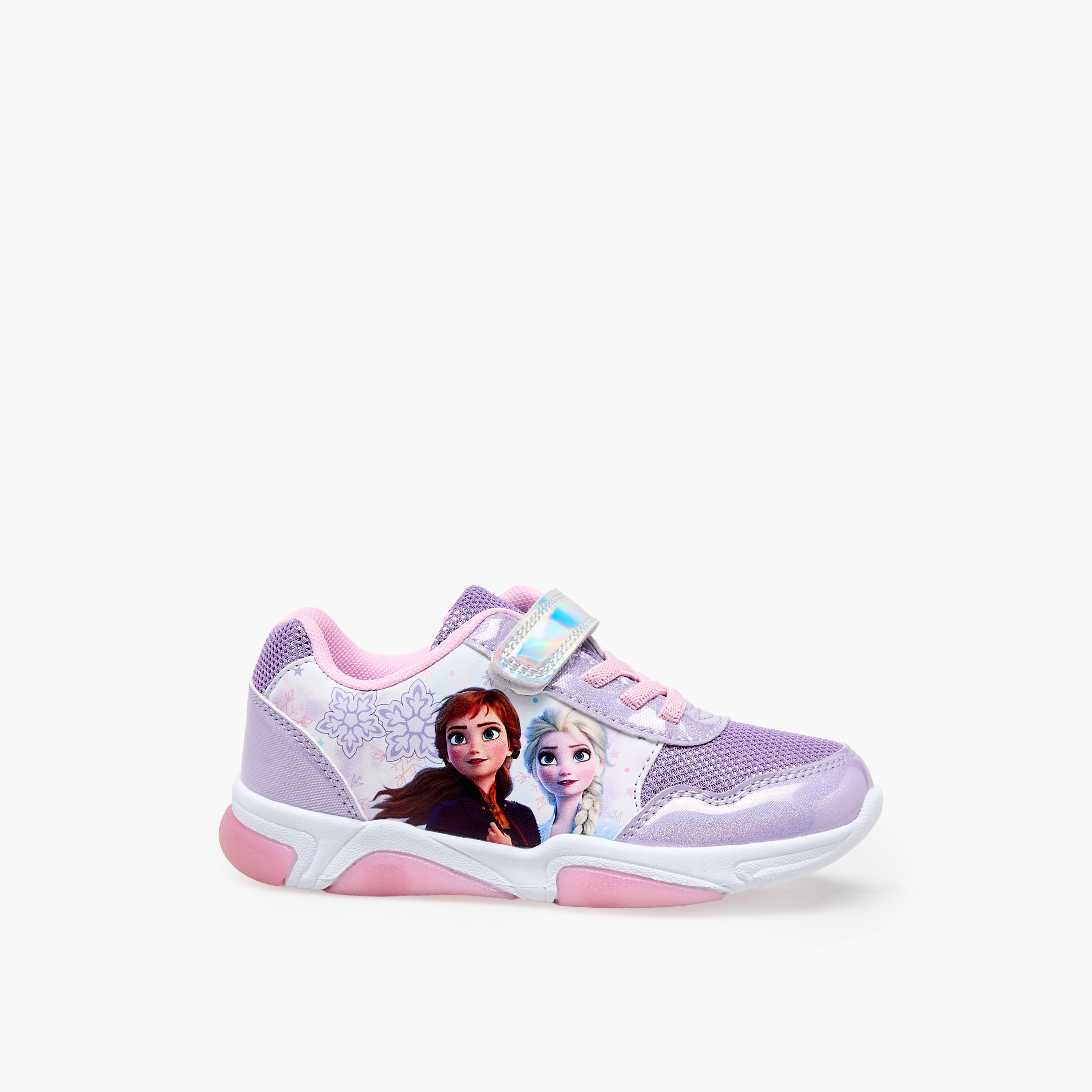 Disney Girls Frozen Print Light-Up Ankle Sneakers-girls-shoes-sneakers-image-3