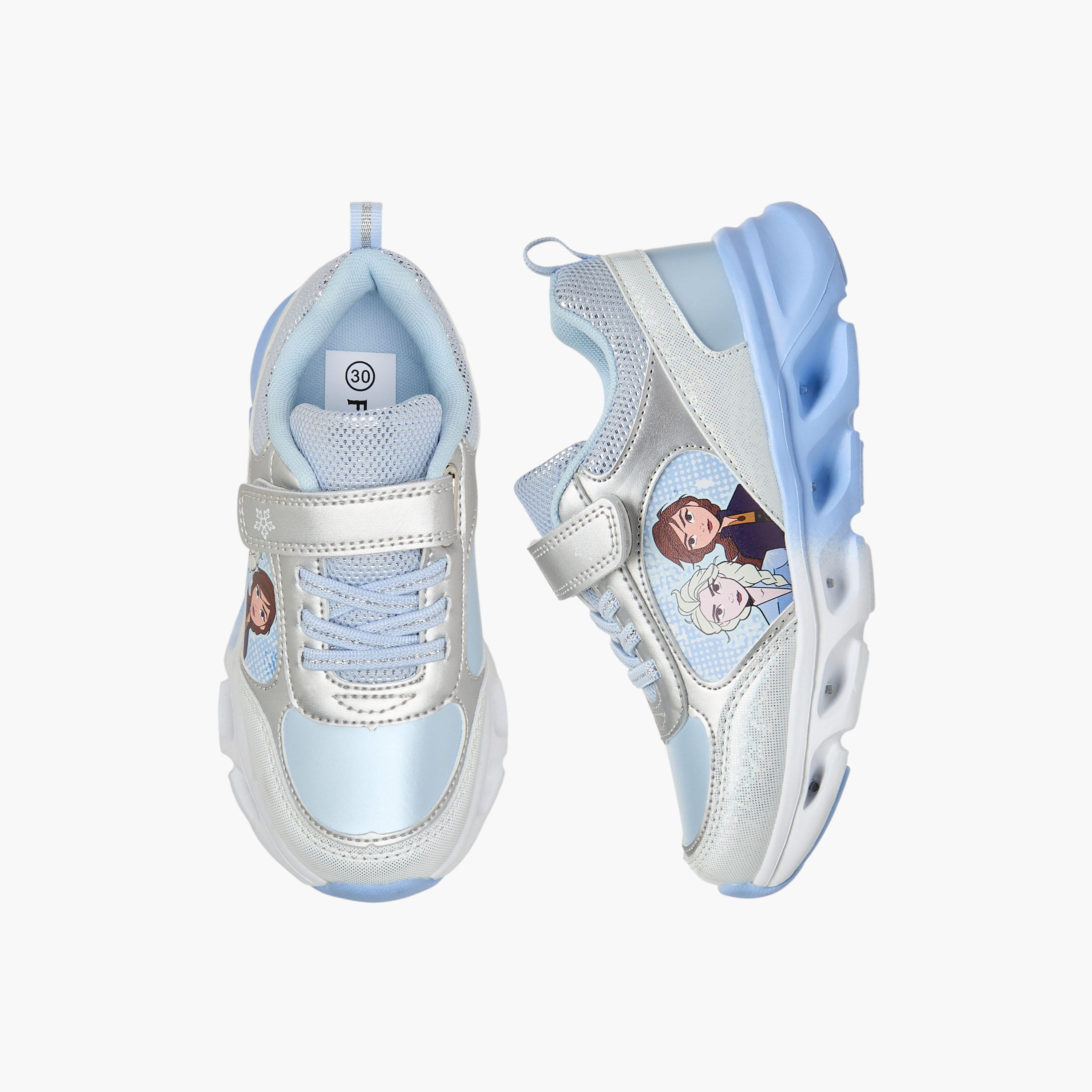 Disney Girls Frozen Print Light-Up Ankle Sneakers-girls-shoes-sneakers-image-1