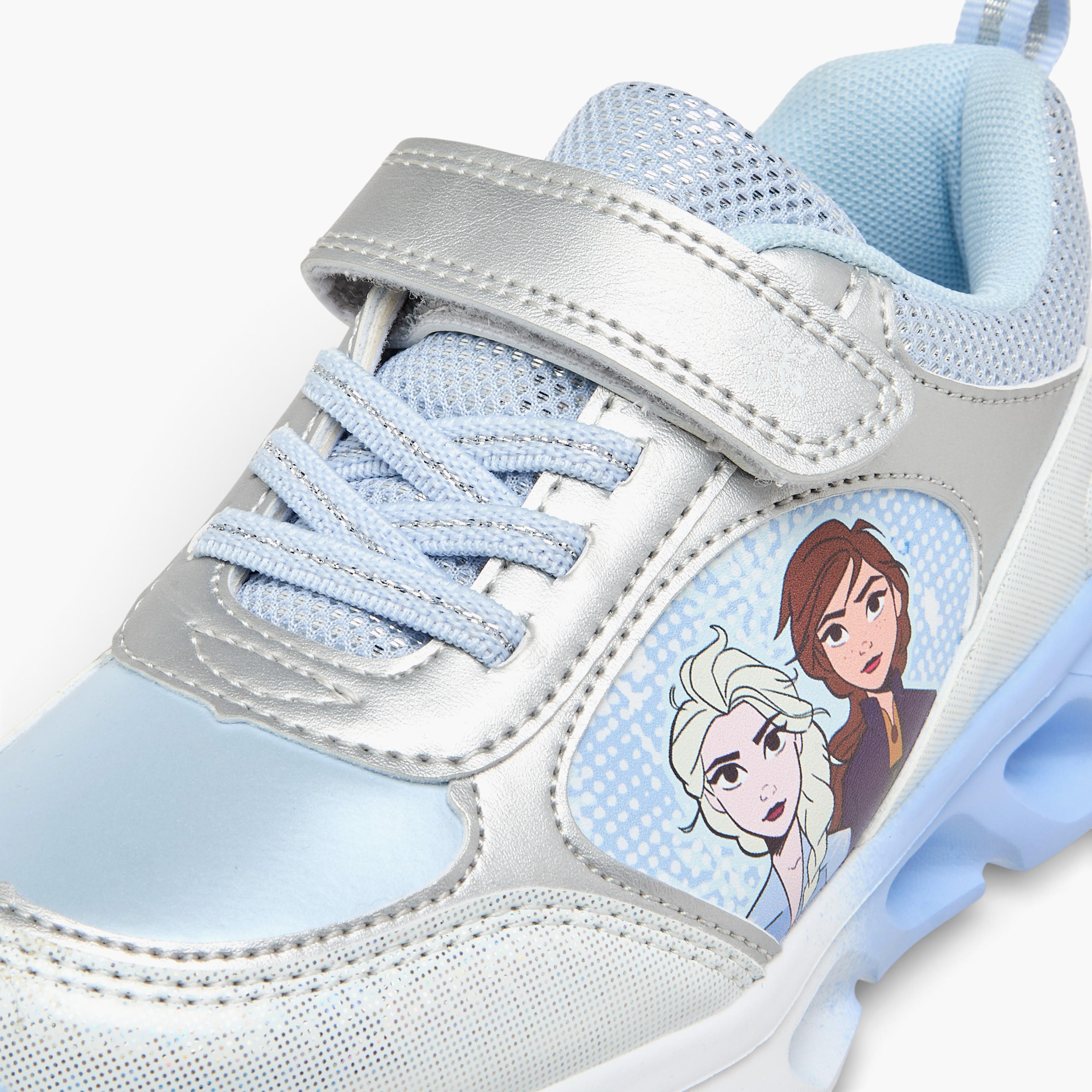 Disney Girls Frozen Print Light-Up Ankle Sneakers-girls-shoes-sneakers-image-4