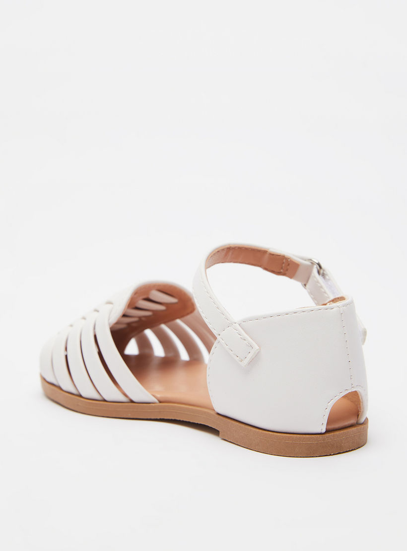 صندل مسطح بشريط إغلاق لاصق من جونيورز-girls-shoes-sandals-image-3
