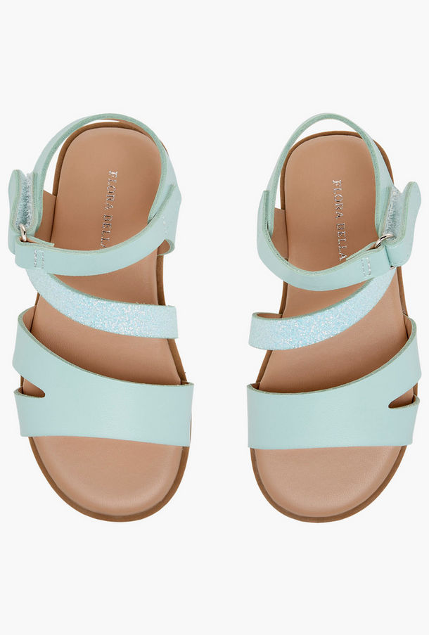Flora Bella Strap Detail Sandals with Hook and Loop Closure-girls-shoes-image-1