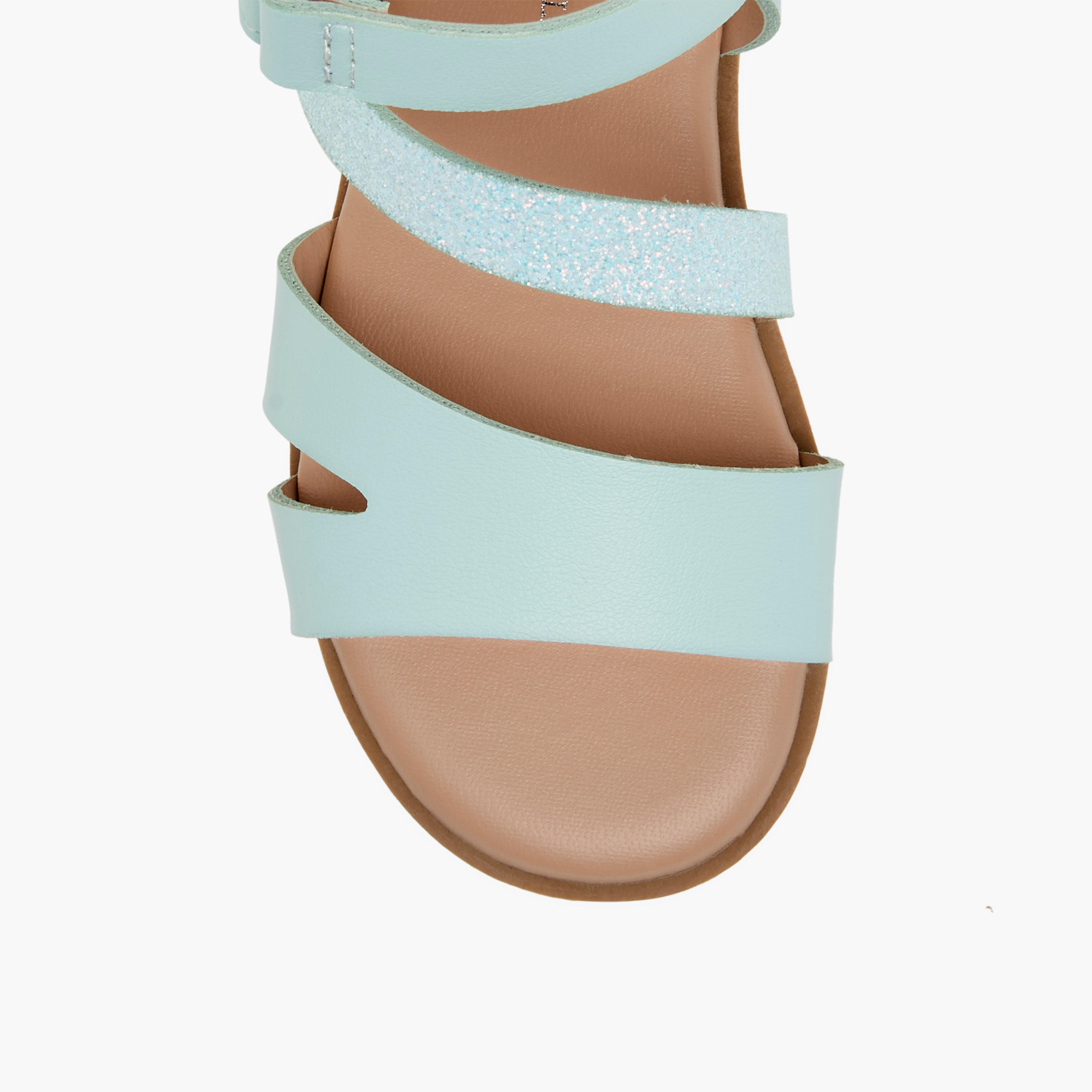 Flora Bella Strap Detail Sandals with Hook and Loop Closure-girls-shoes-sandals-image-3