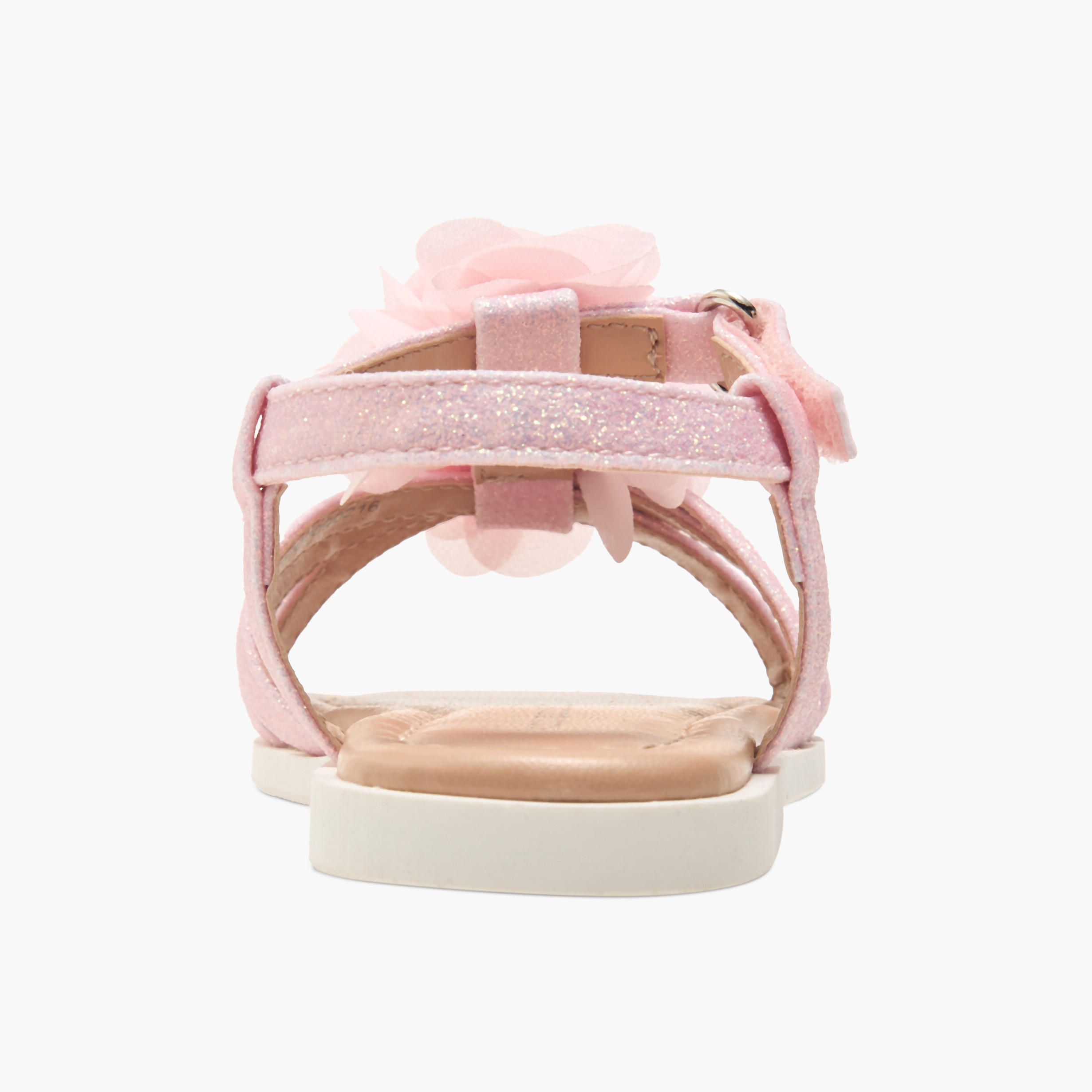 Flora Bella Floral Accent Sandals with Hook and Loop Closure-girls-shoes-sandals-image-4