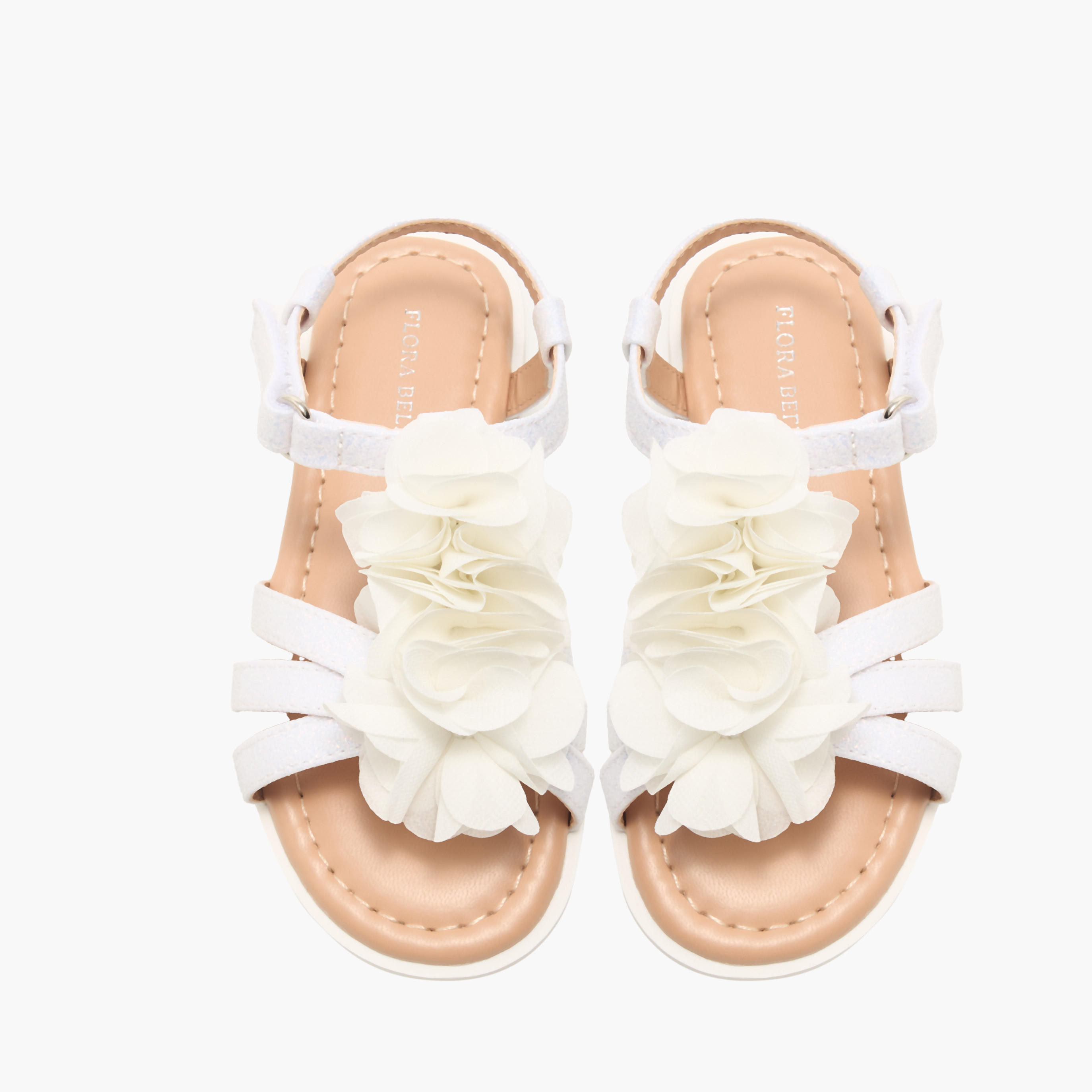 صندل بشريط إغلاق لاصق وزينة أزهار من فلورا بيلا-girls-shoes-sandals-image-1