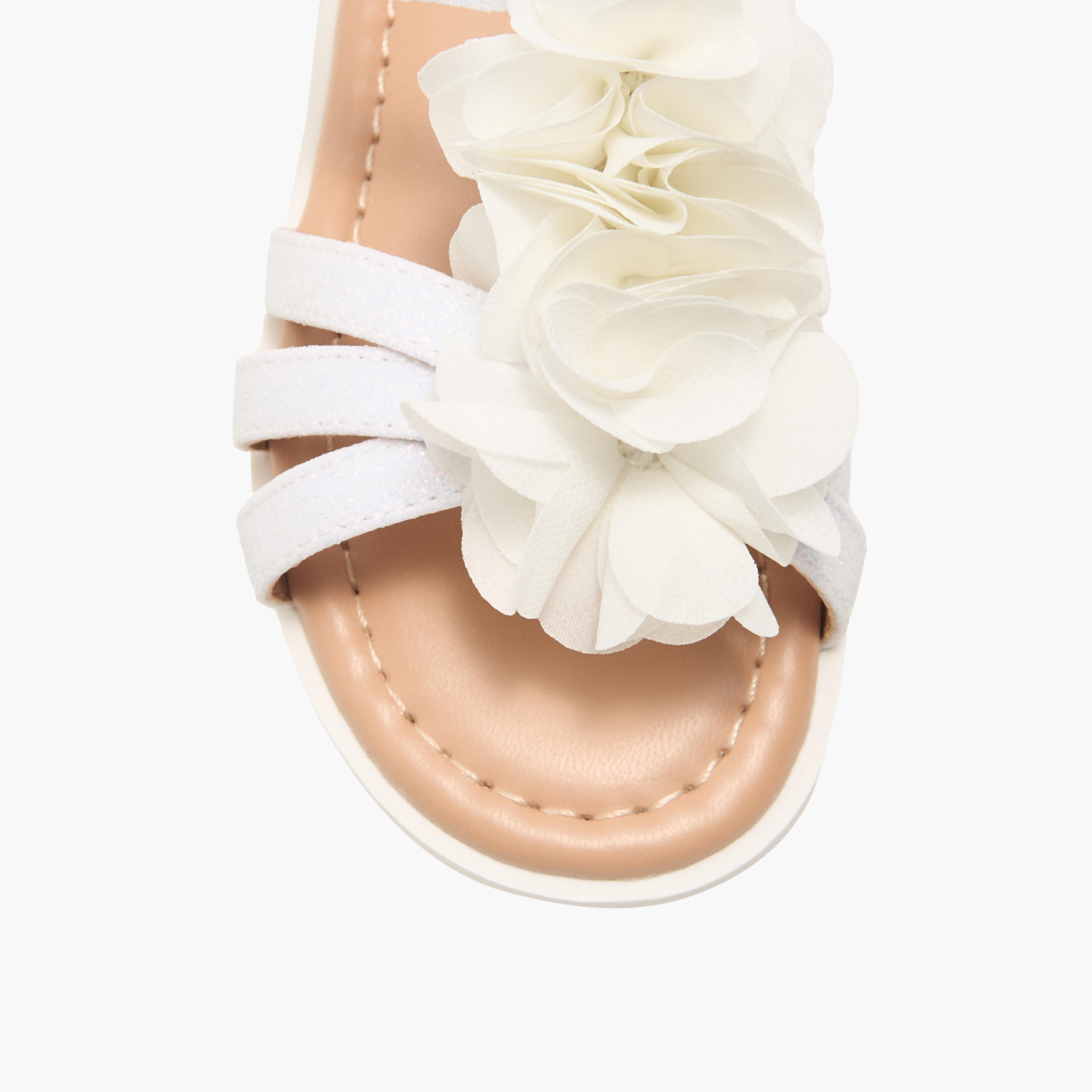 صندل بشريط إغلاق لاصق وزينة أزهار من فلورا بيلا-girls-shoes-sandals-image-3