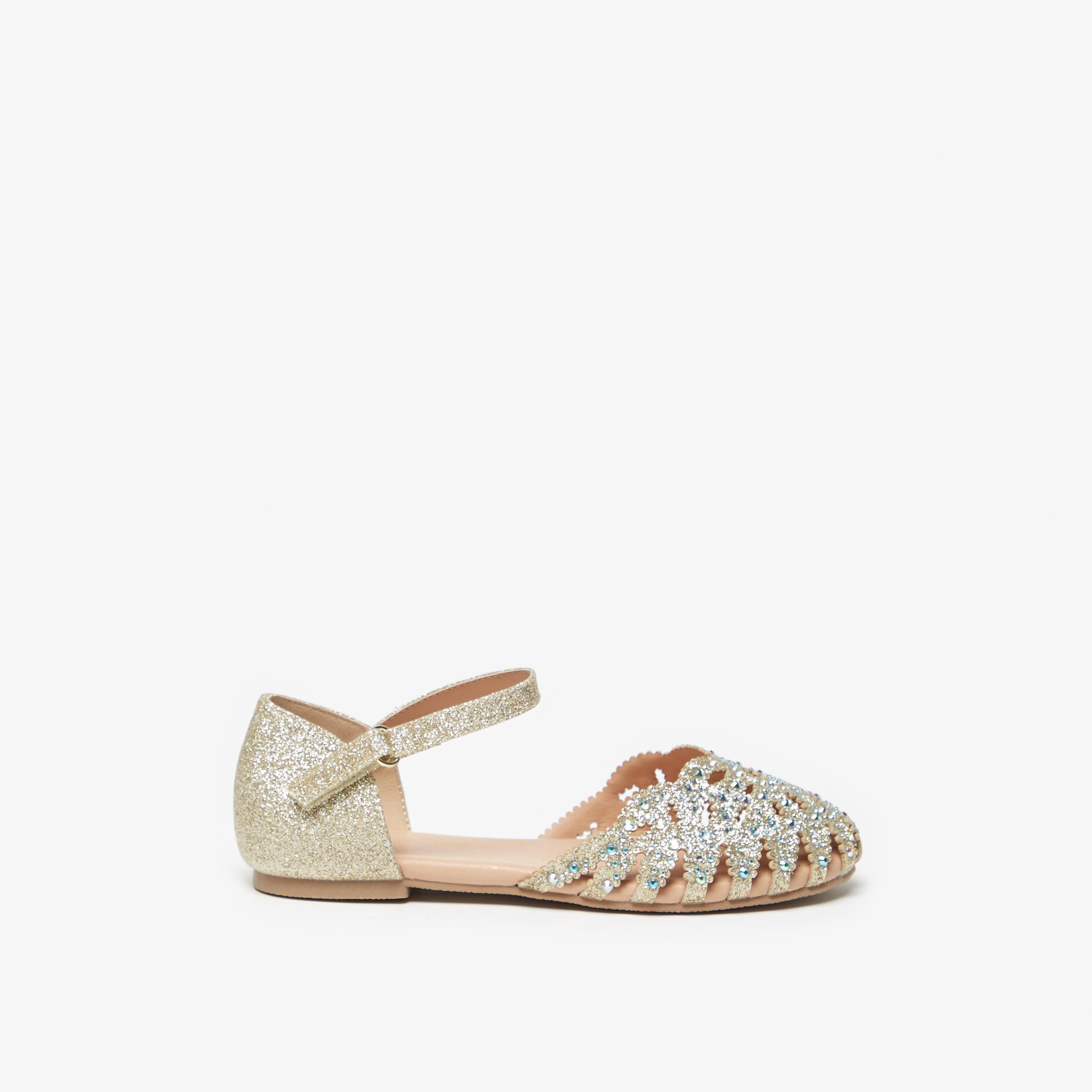 صندل بشريط إغلاق وزينة أحجار للبنات من سيليست-girls-shoes-ballerinas-image-3