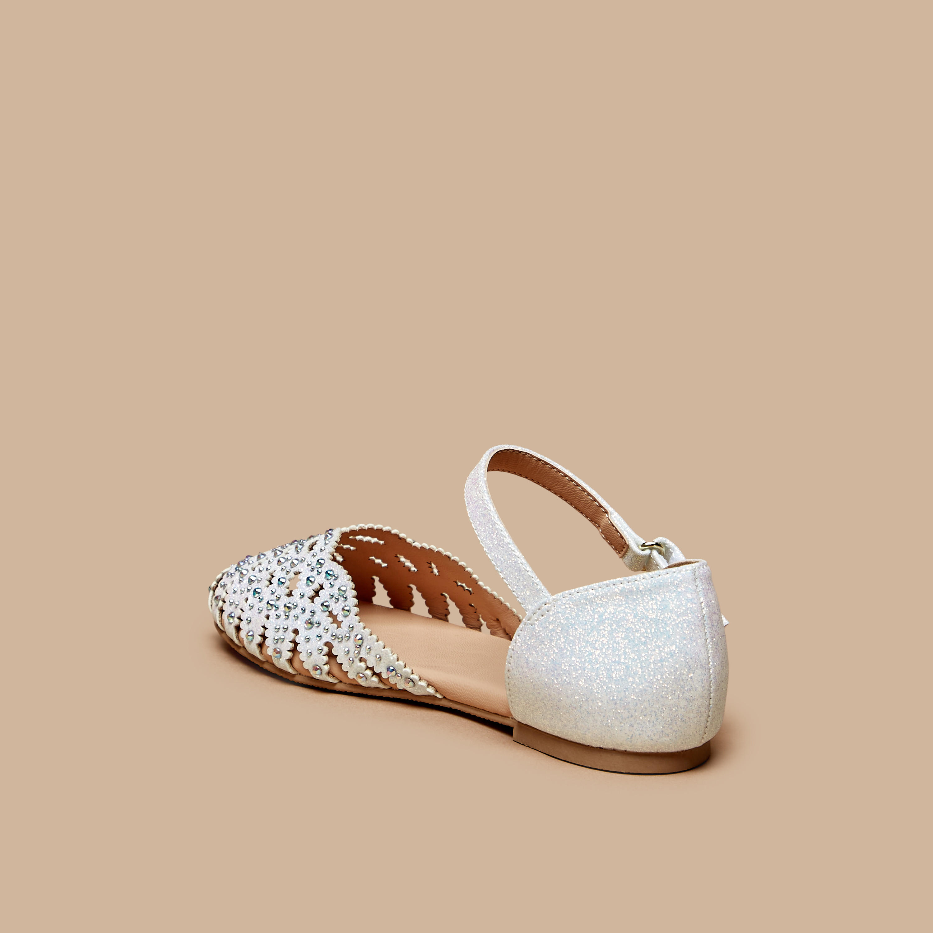 صندل بشريط إغلاق وزينة أحجار للبنات من سيليست-girls-shoes-ballerinas-image-3
