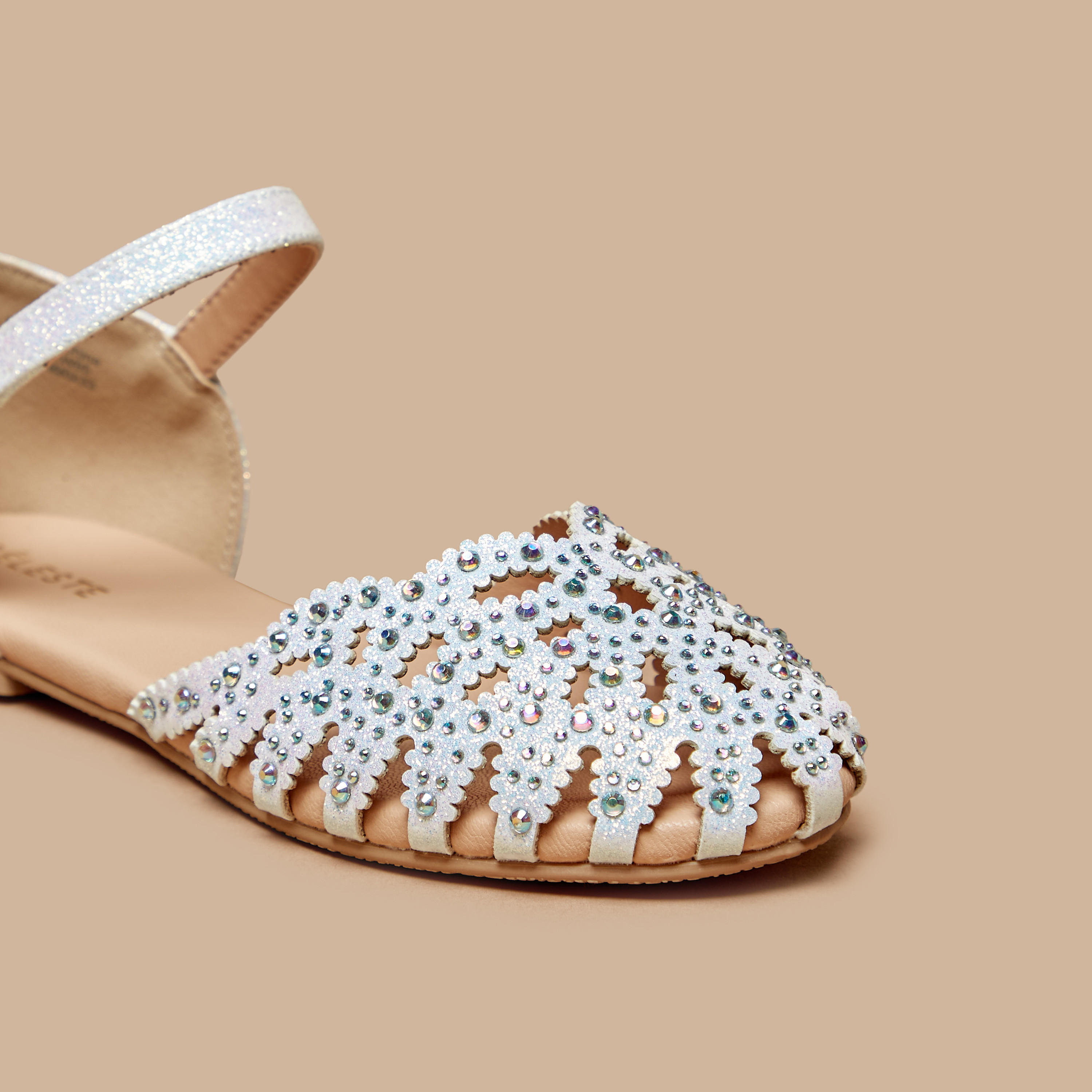 صندل بشريط إغلاق وزينة أحجار للبنات من سيليست-girls-shoes-ballerinas-image-5