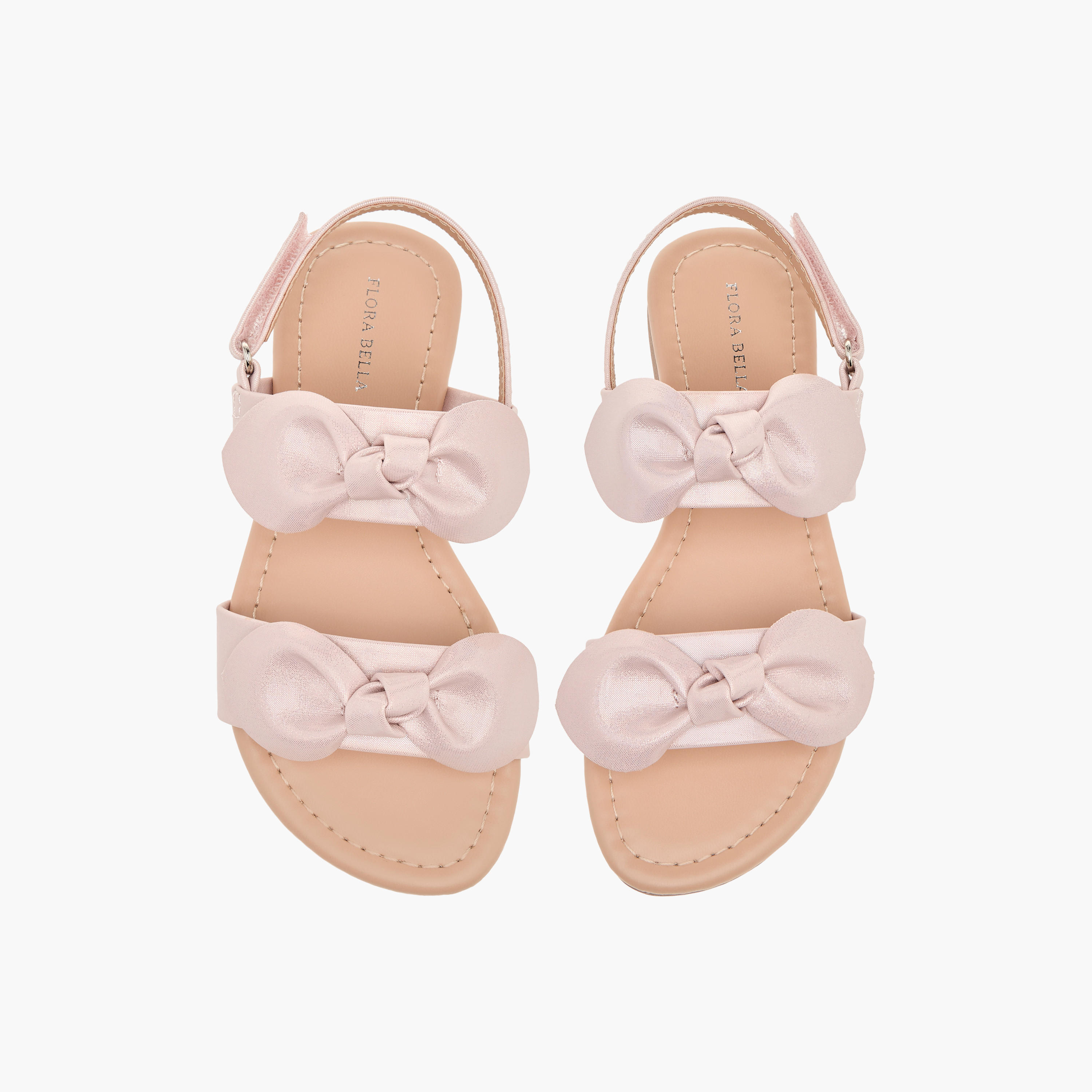 صندل بشريط إغلاق لاصق وزخارف فيونكة من فلورا بيلا-girls-shoes-sandals-image-1
