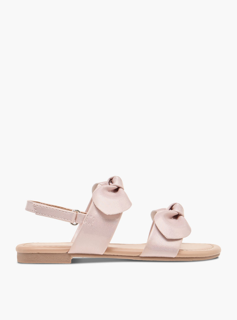 صندل بشريط إغلاق لاصق وزخارف فيونكة من فلورا بيلا-girls-shoes-sandals-image-2