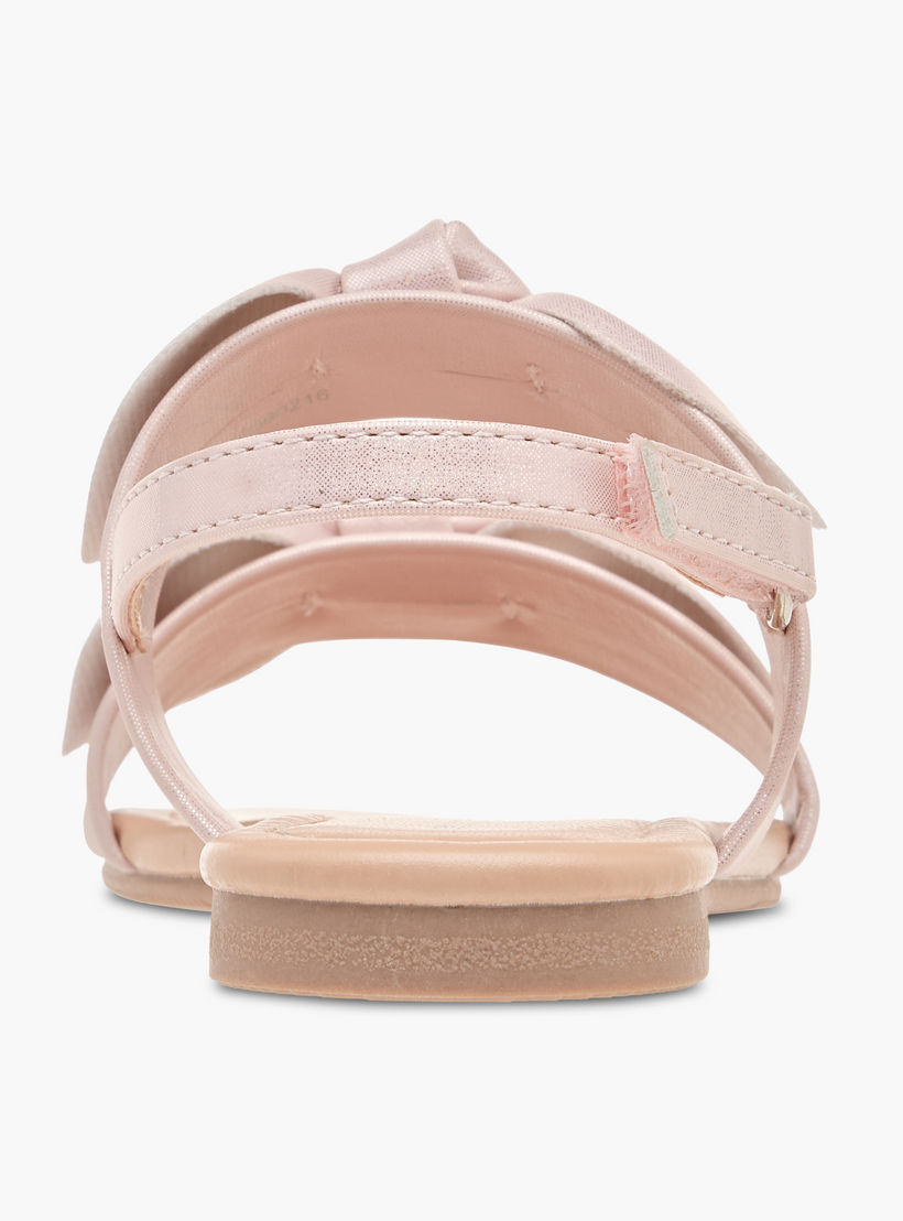 صندل بشريط إغلاق لاصق وزخارف فيونكة من فلورا بيلا-girls-shoes-sandals-image-4