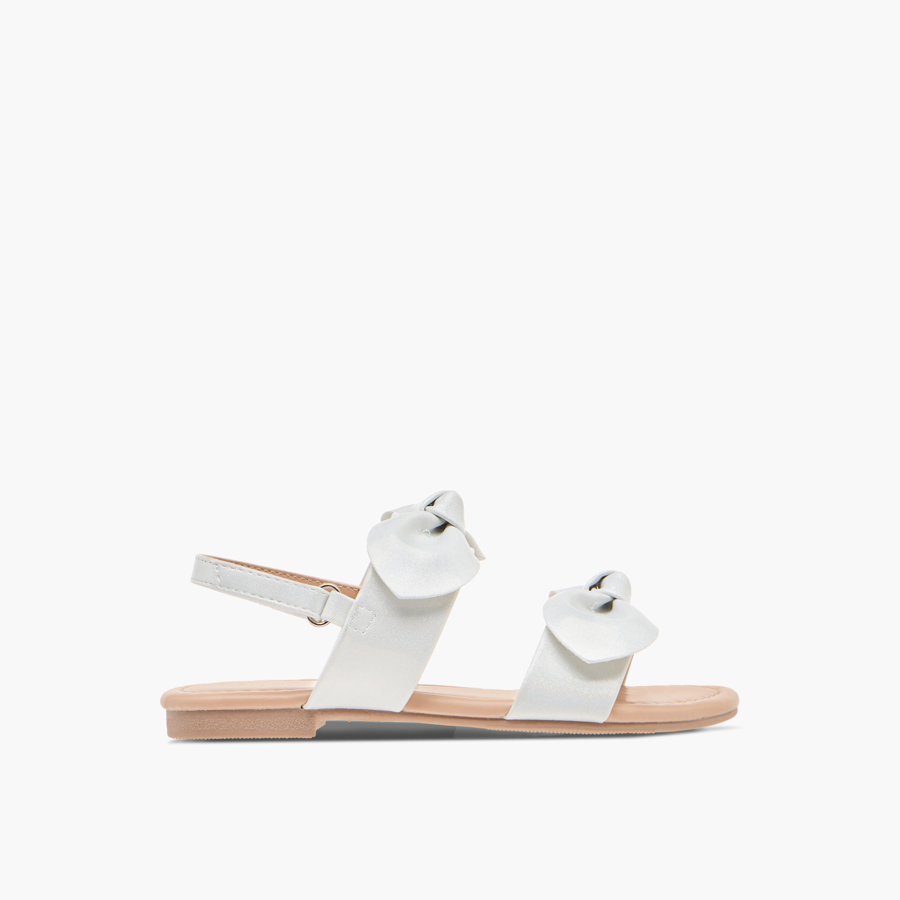 Flora Bella Bow Applique Sandals with Hook and Loop Closure-girls-shoes-sandals-image-2
