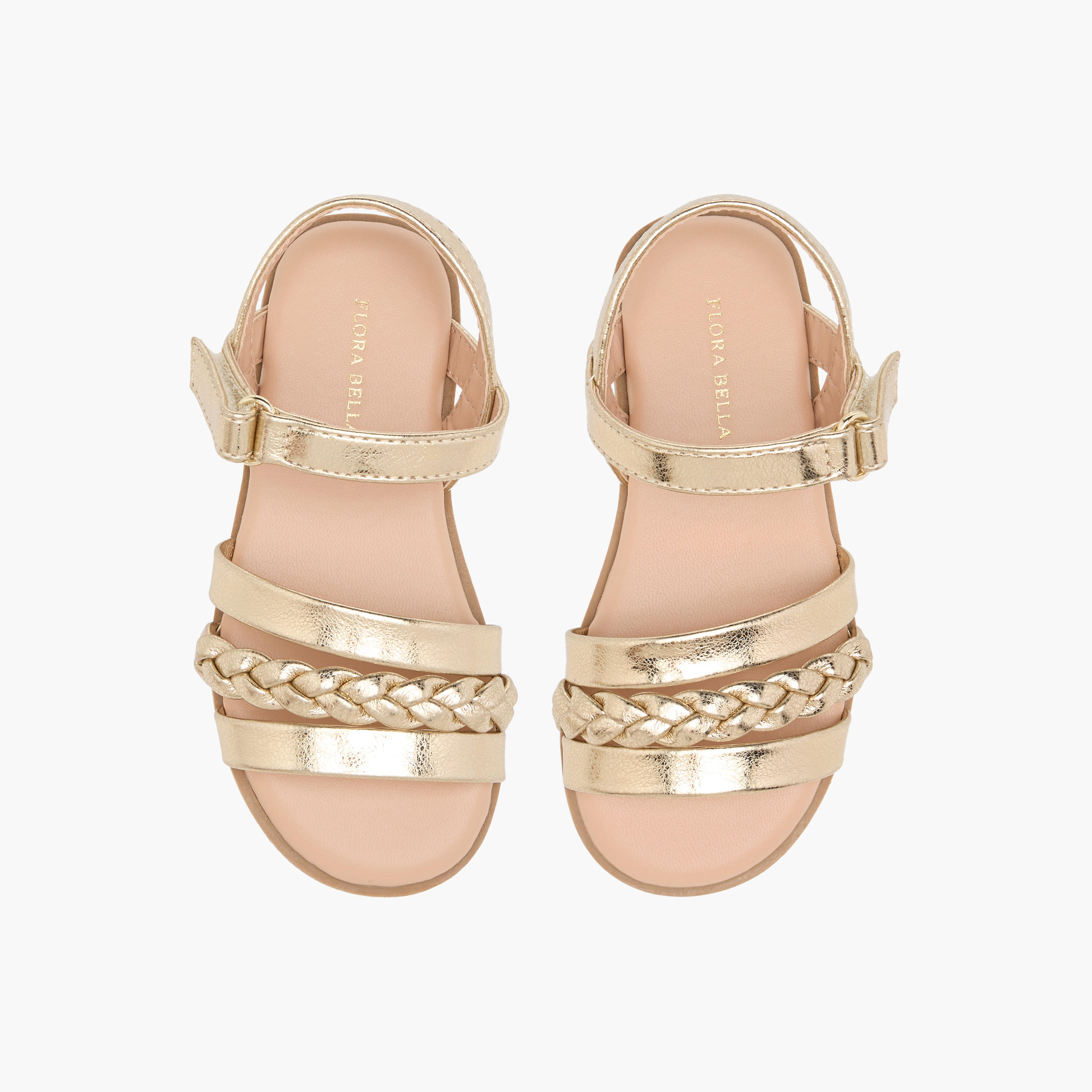 Flora Bella Braided Sandals with Hook and Loop Closure-girls-shoes-sandals-image-1