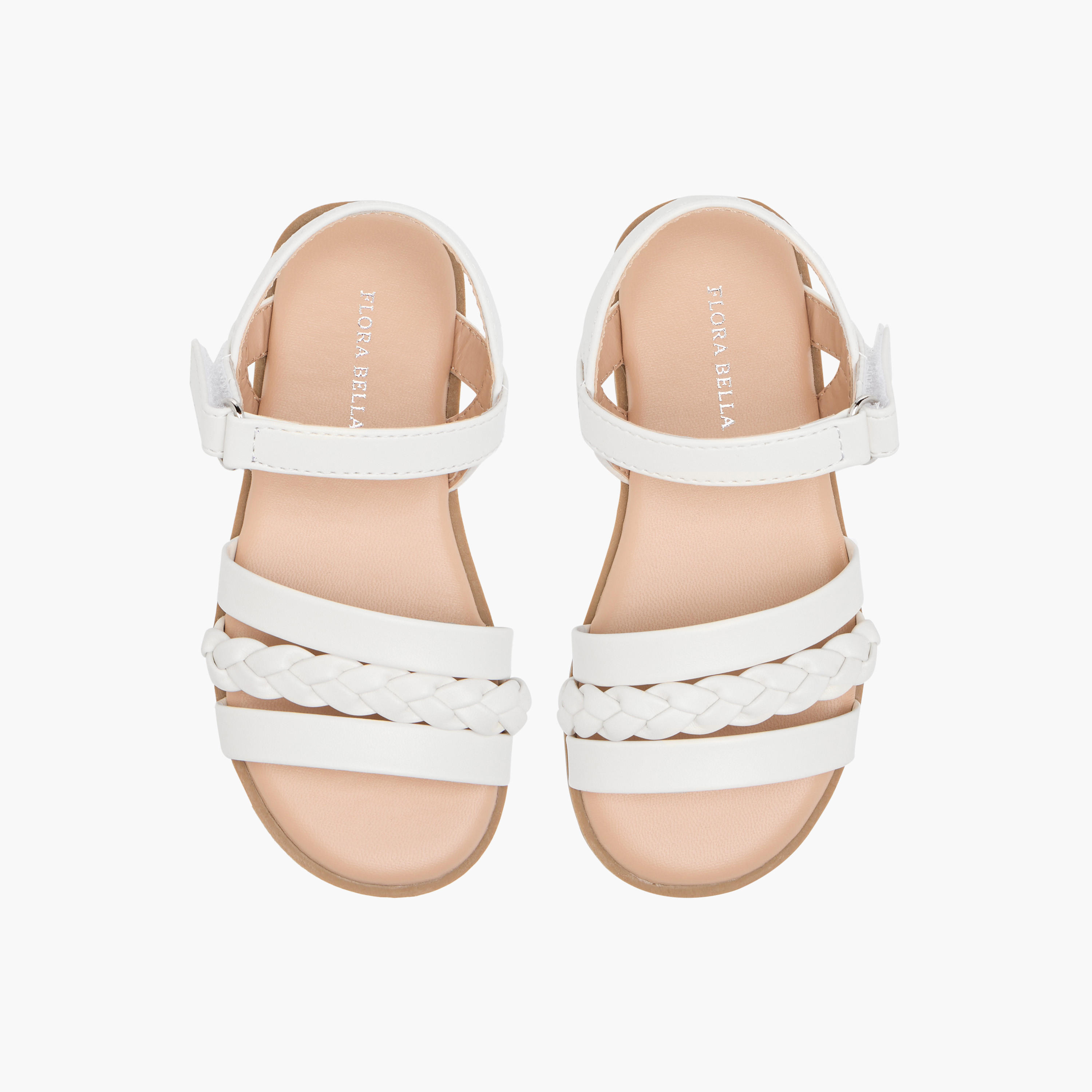 Flora Bella Braided Sandals with Hook and Loop Closure-girls-shoes-sandals-image-1