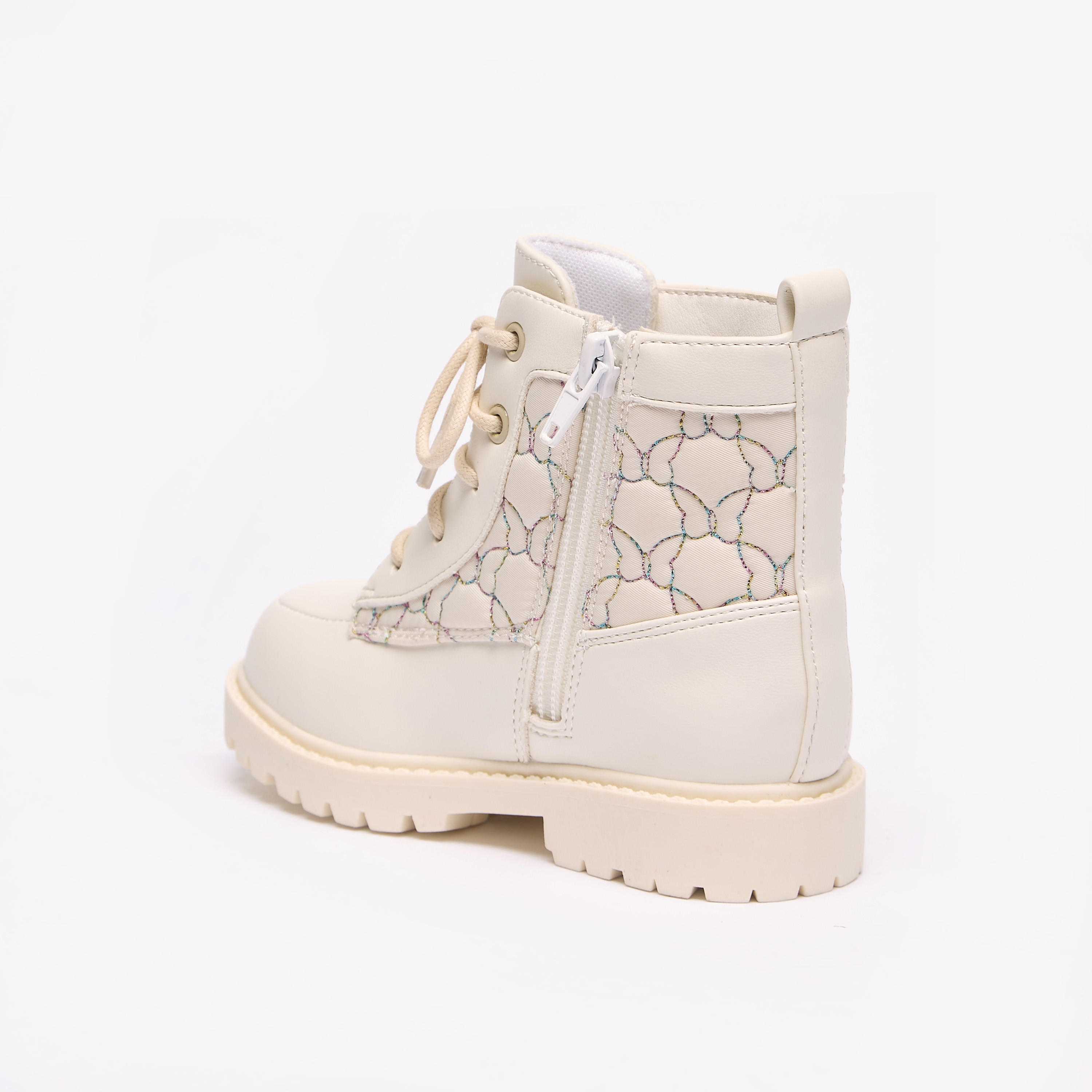 Flora Bella Butterfly Quilted High Cut Boots with Lace-Up Closure-girls-shoes-boots-image-2