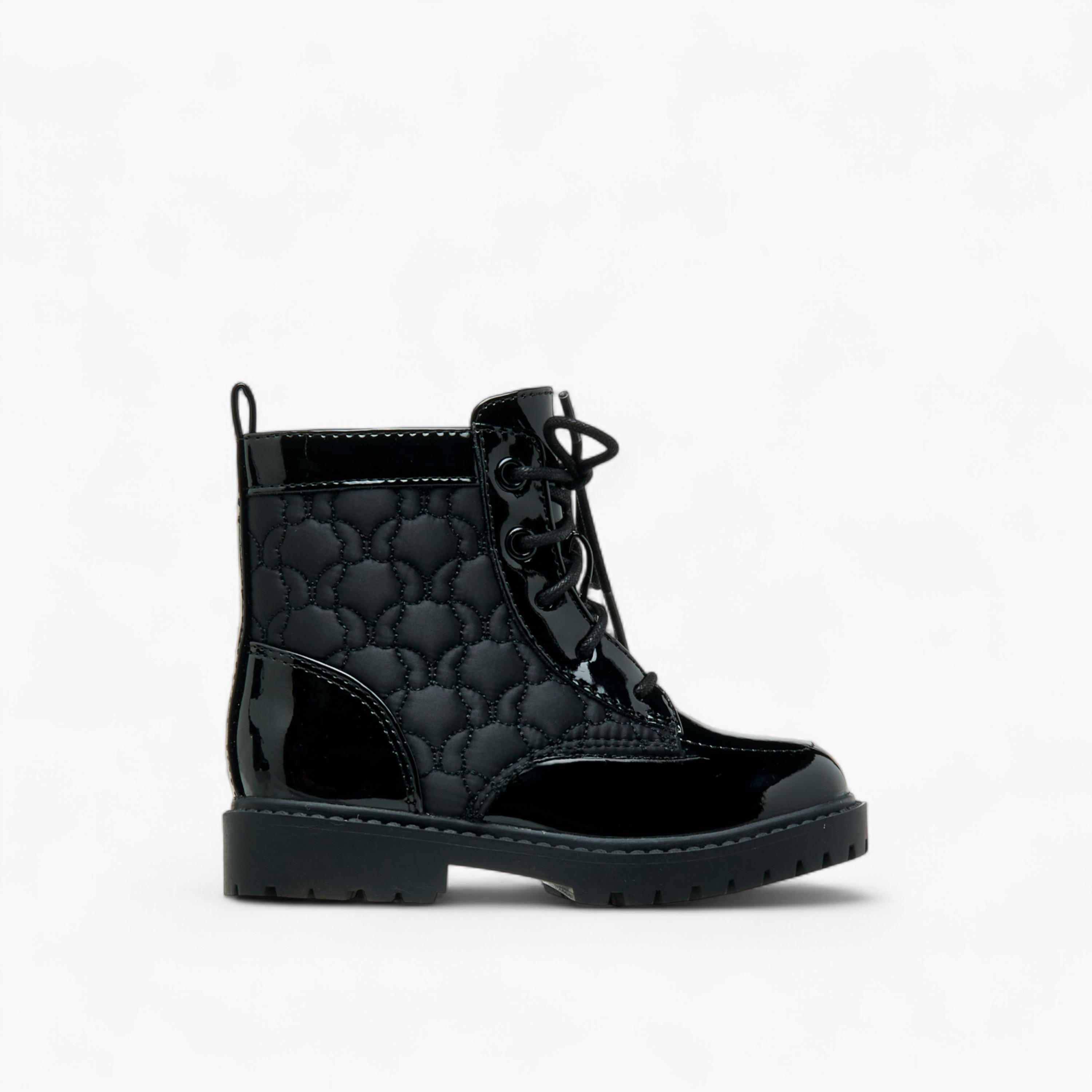 Flora Bella Panelled High Cut Boots with Lace-Up Closure-girls-shoes-boots-image-3