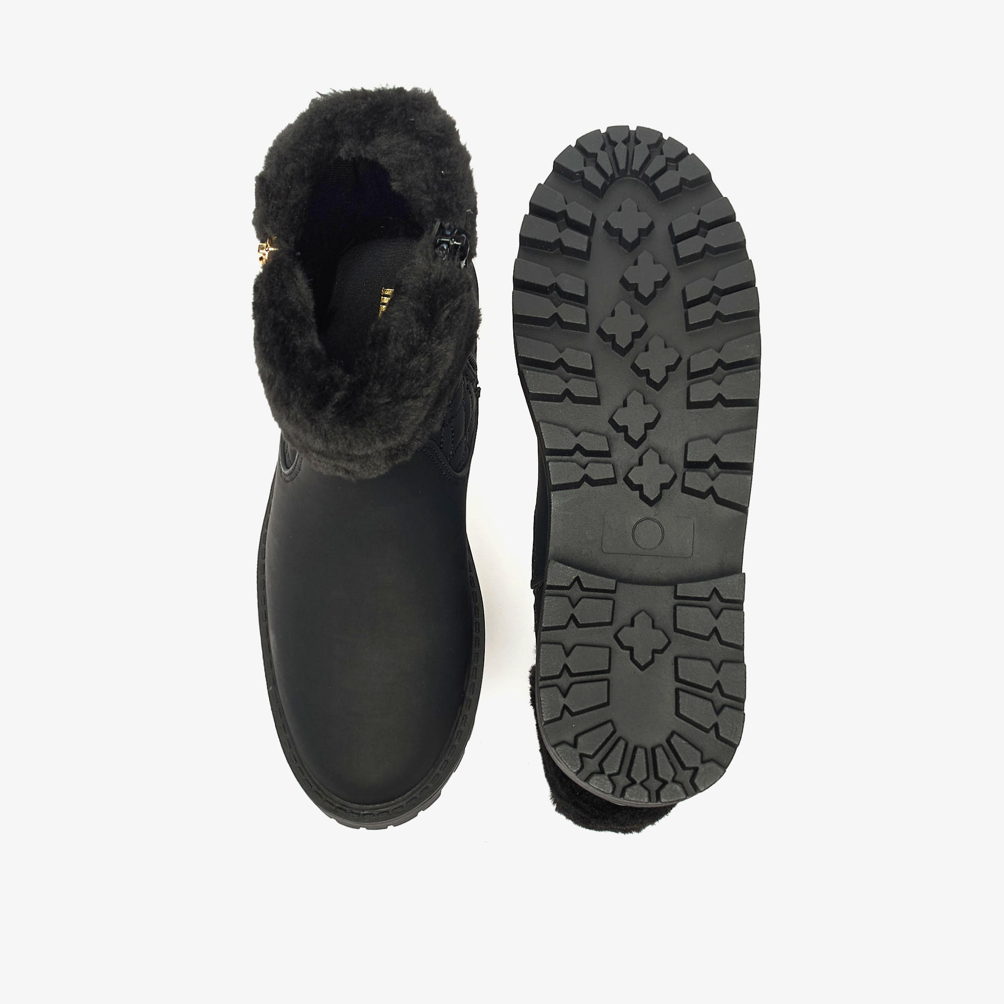 Little Missy Plush Detail Ankle Boots with Zip Closure-girls-shoes-boots-image-4