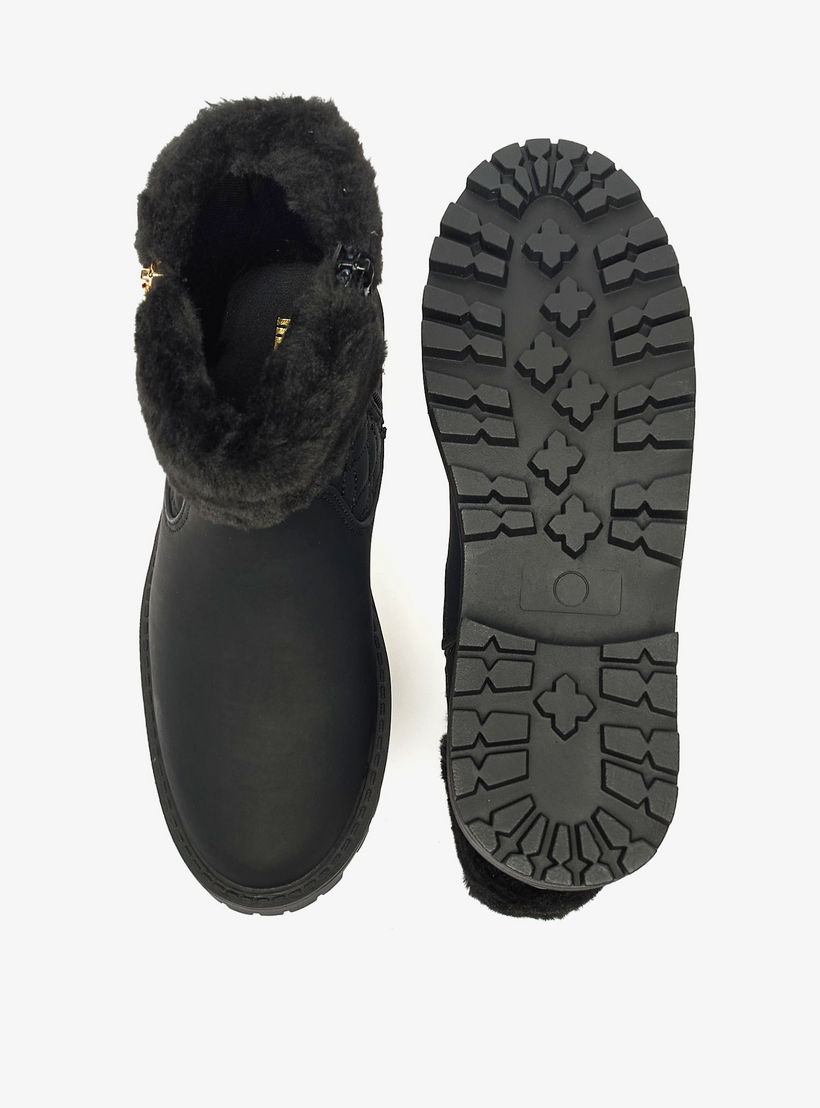 Little Missy Plush Detail Ankle Boots with Zip Closure-girls-shoes-boots-image-4