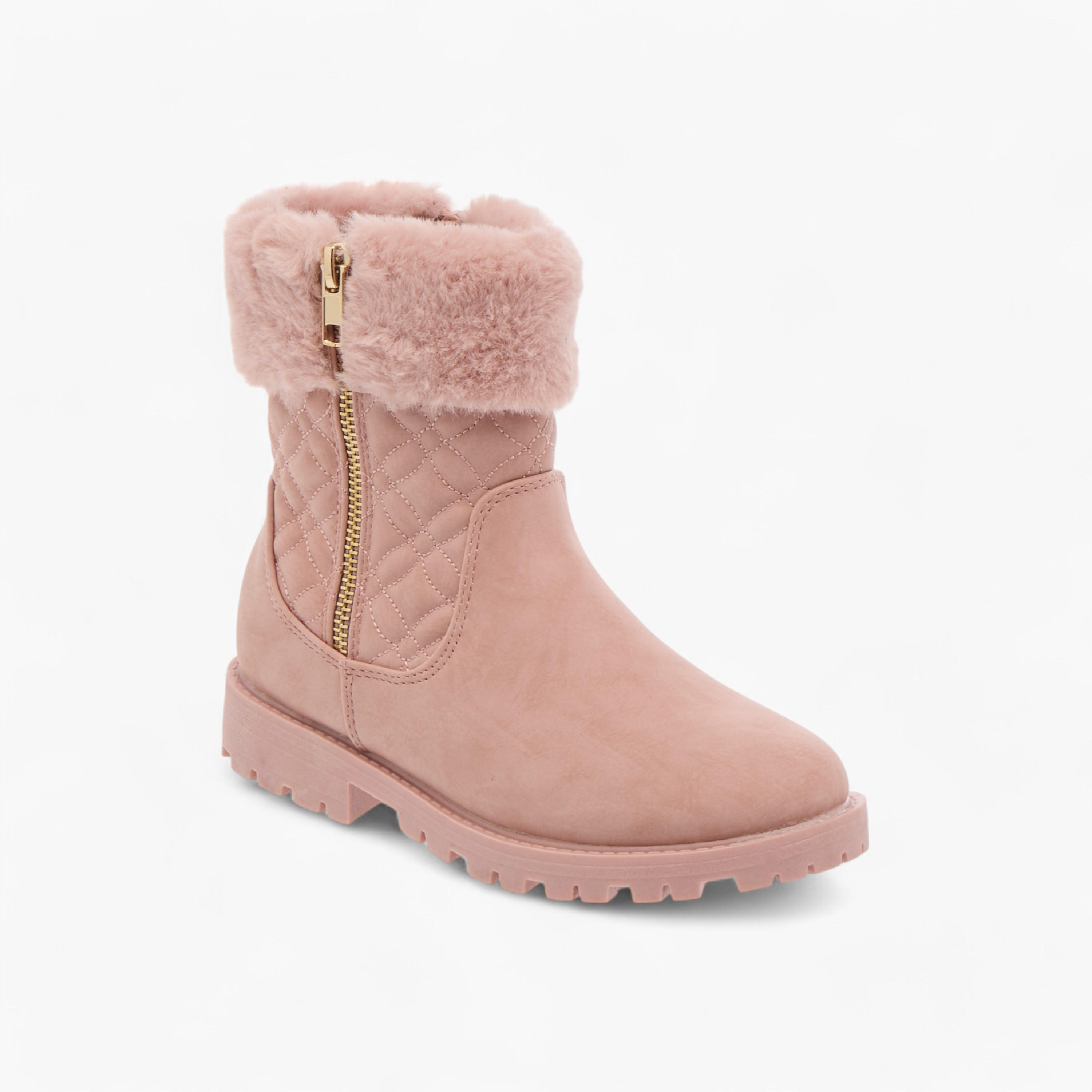 بوت بطول الكاحل بتفاصيل مخملية وسحّاب إغلاق من ليتل ميسي-girls-shoes-boots-image-12